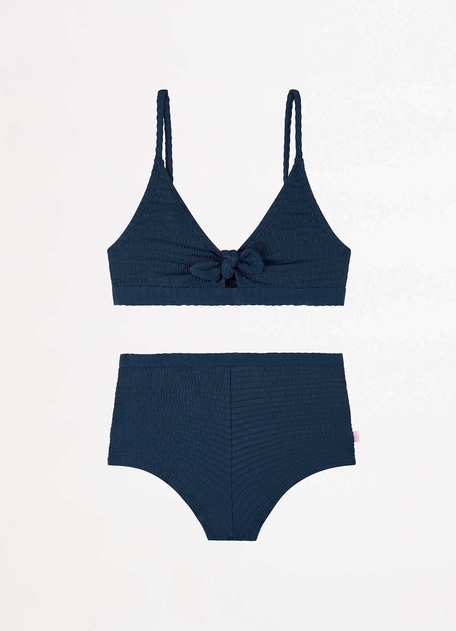 Girls Lemon Soda Triangle Bikini Set - Navy