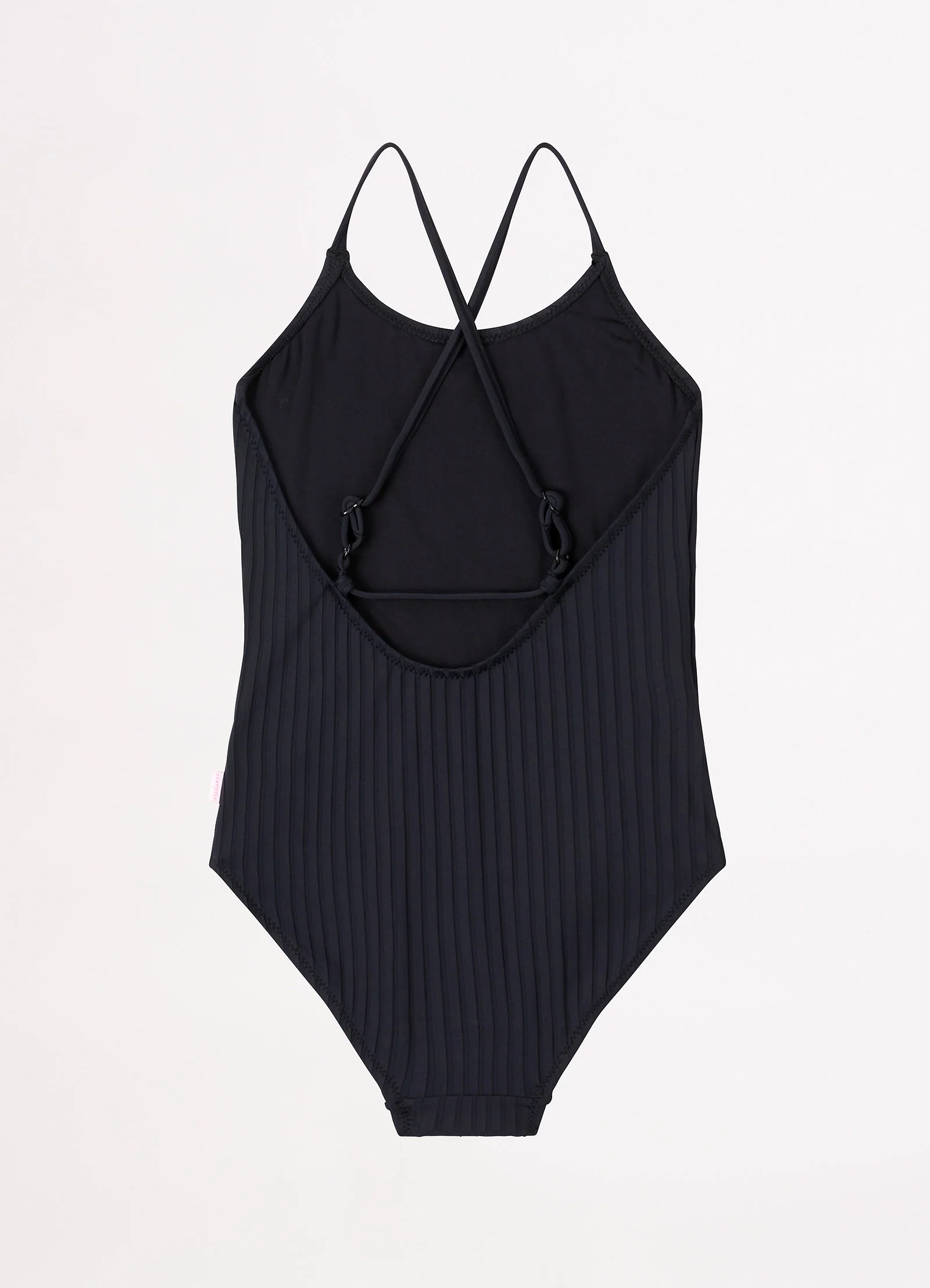 Girls Summer Essential Crossover Strap One Piece - Black - Image 3