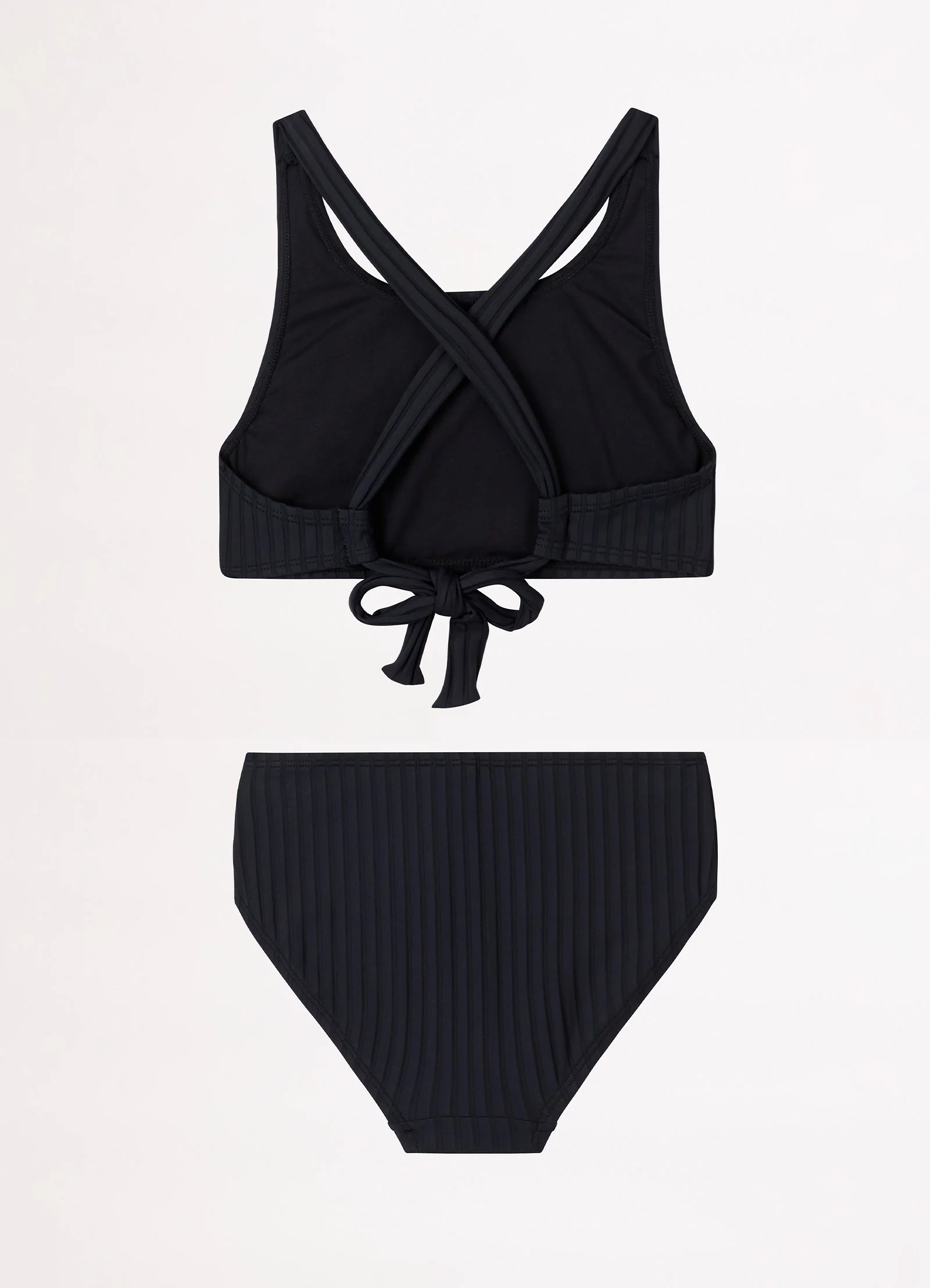 Girls Summer Essential Tie Back Bikini - Black - Image 3