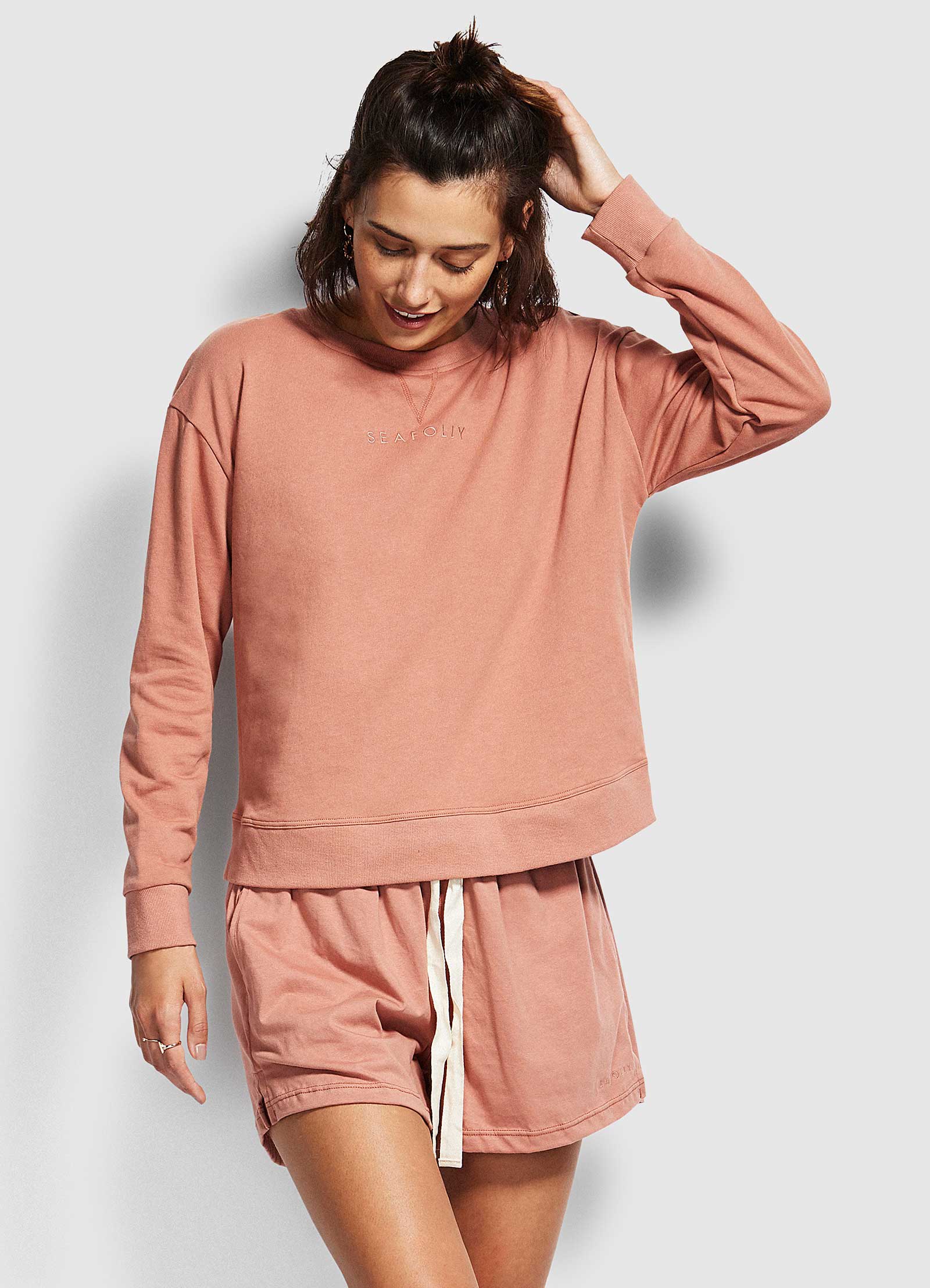 Holiday Crew Neck Sweater - Faded Rose