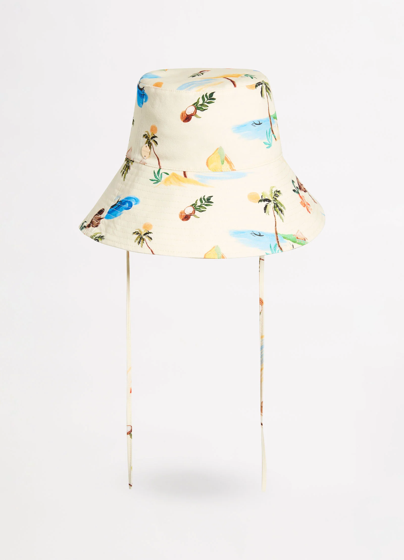 Isla Palm Bucket Hat - Ecru - Image 2