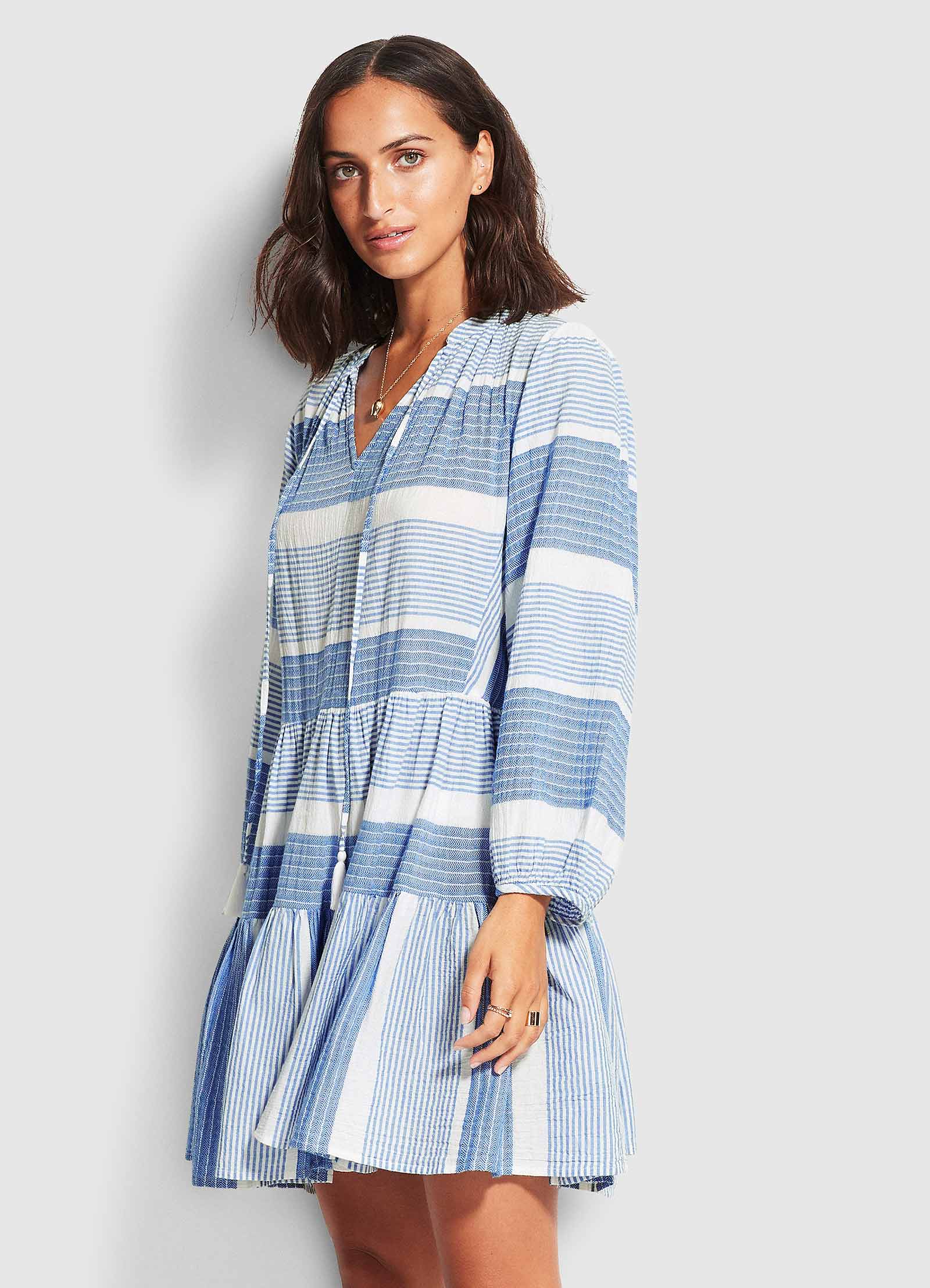 Jacquard Dress  - Blue - Image 3