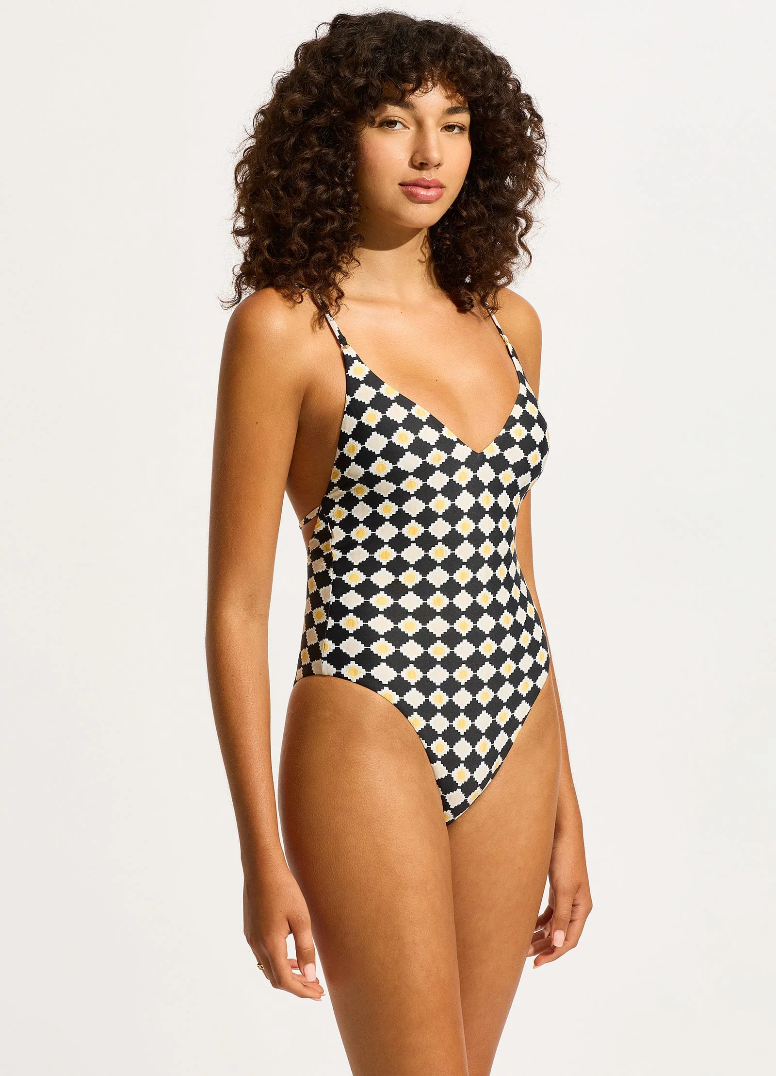 Kasbah V Neck One Piece - Black - Image 2
