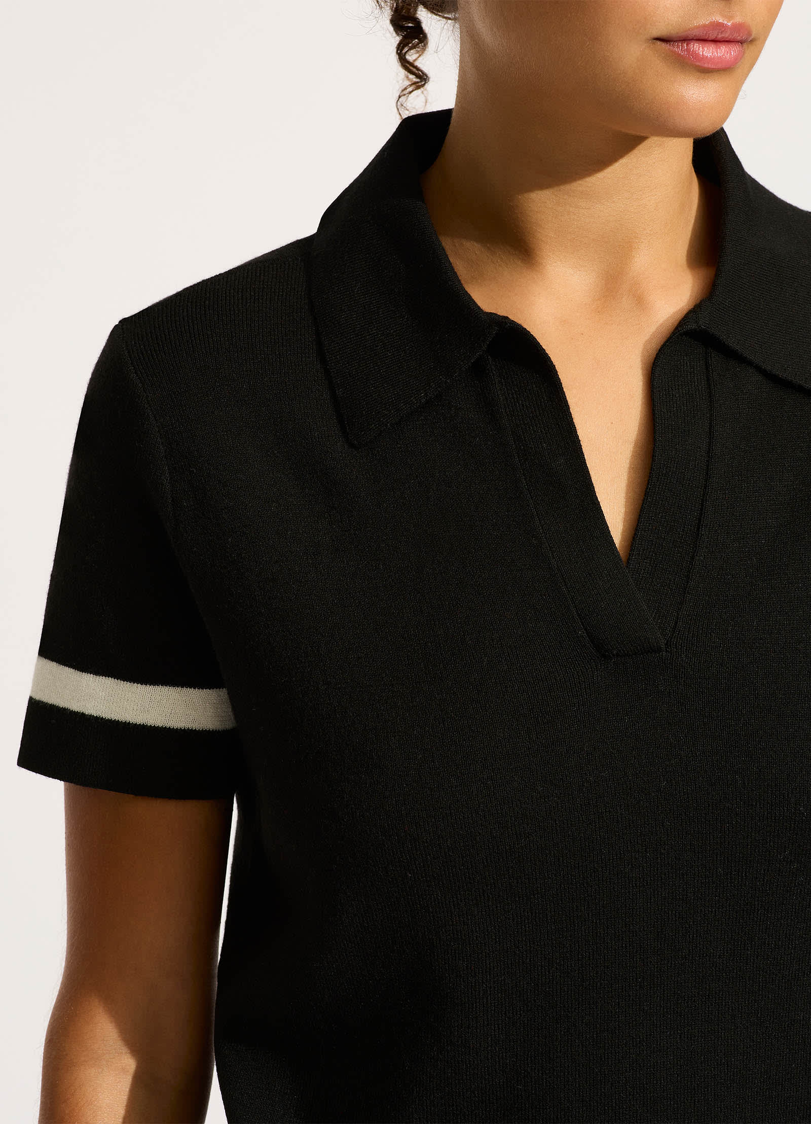 Knit Polo Shirt - Black - Image 5