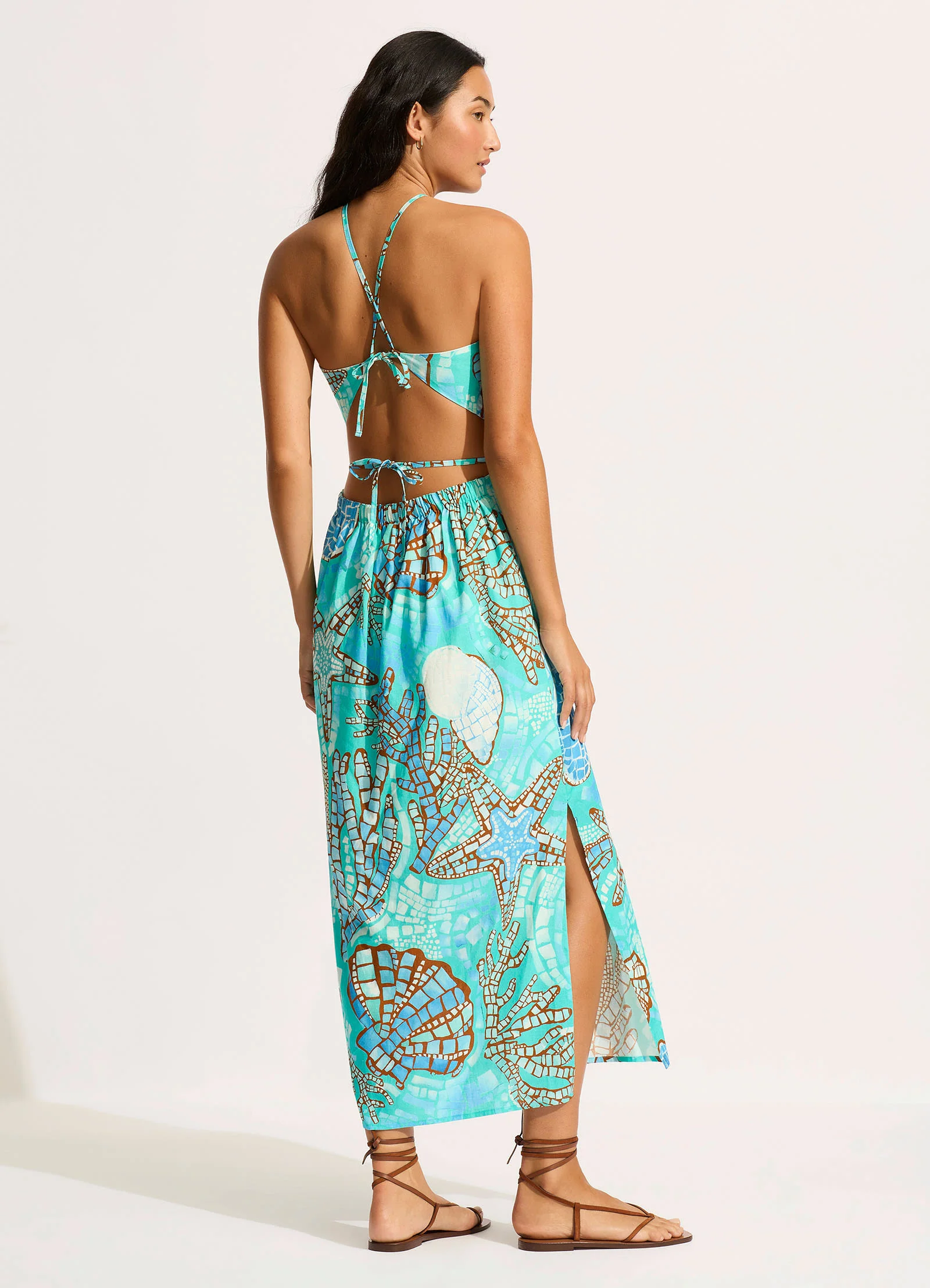 La Mer Cut Out Maxi Dress - Aquatic Blue - Image 3