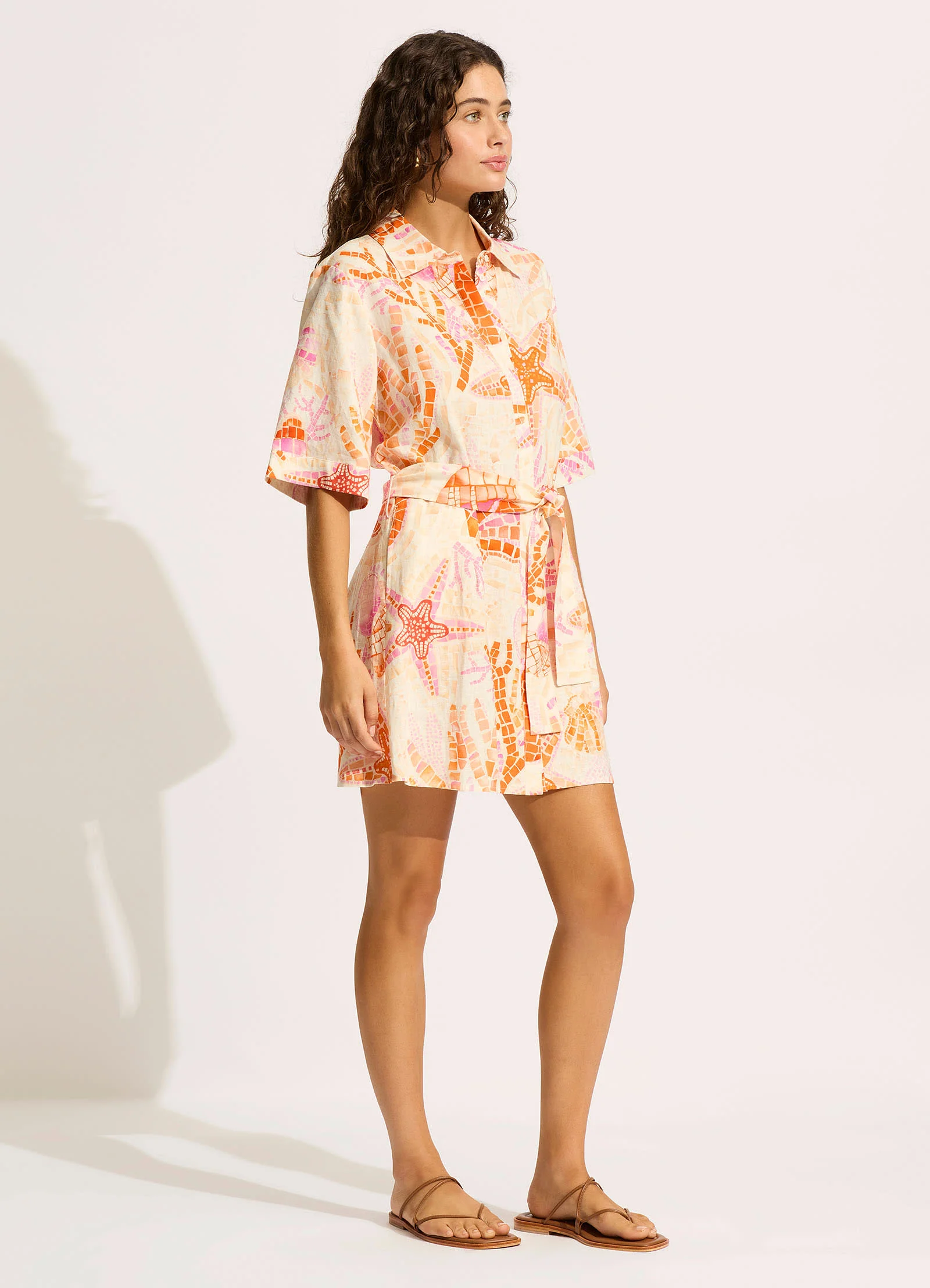 La Mer Mini Shirt Dress - White - Image 2