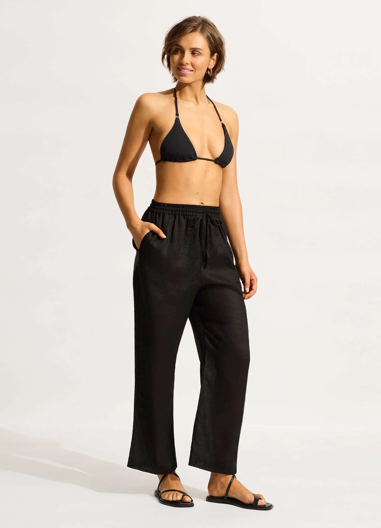 Linen Pant - Black - Image 4