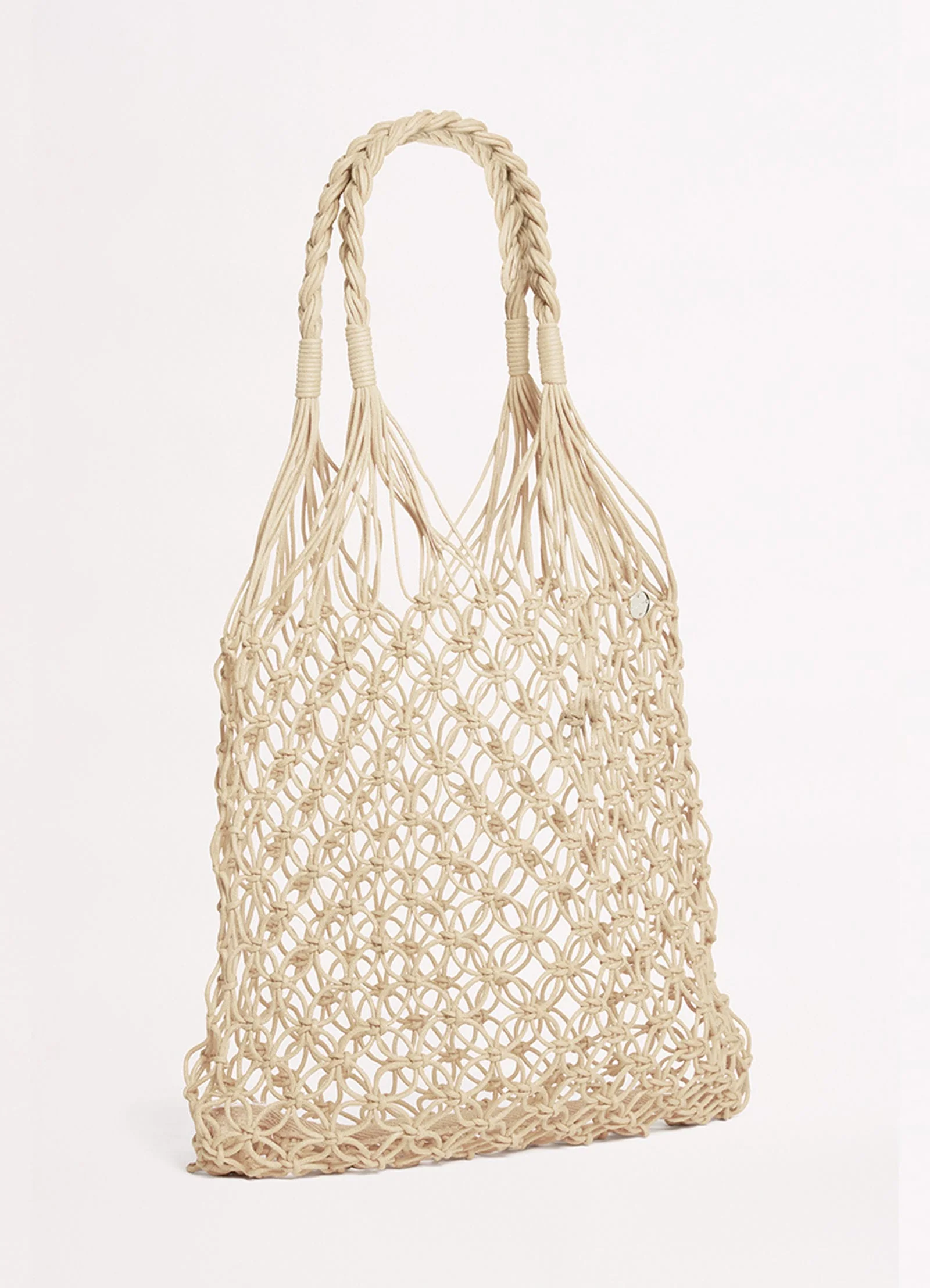 Macrame Cord Tote Bag - Natural - Image 2