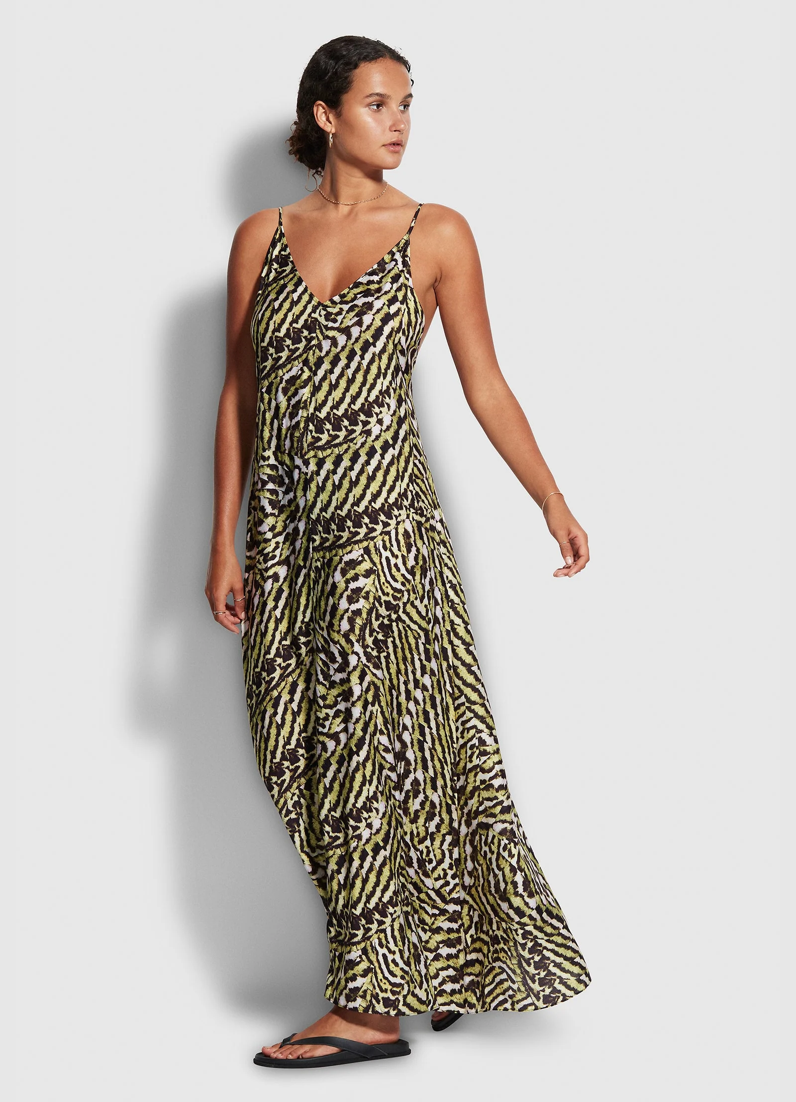 Mandalay Slip Dress  - Olive Oil - Image 2