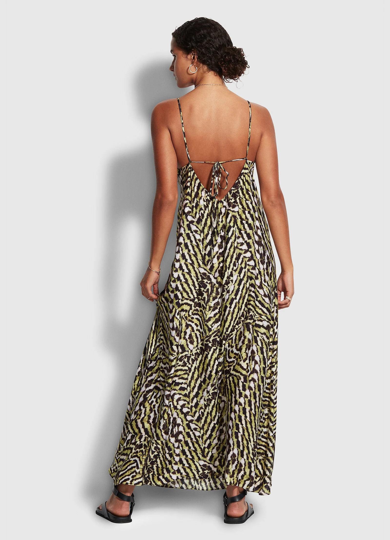 Mandalay Slip Dress  - Olive Oil - Image 3