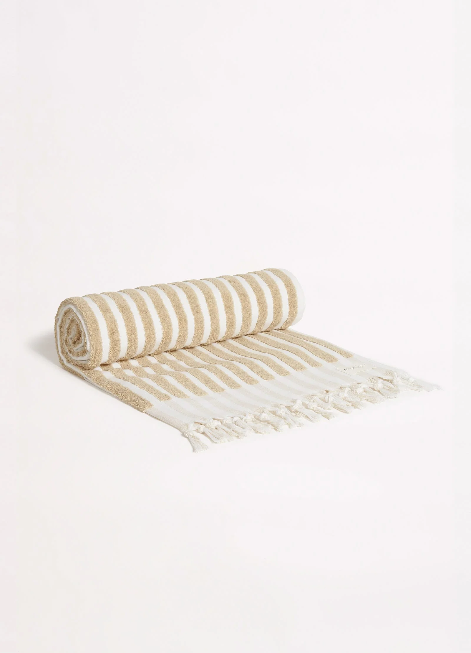 Marina Stripe Towel - Natural - Image 3