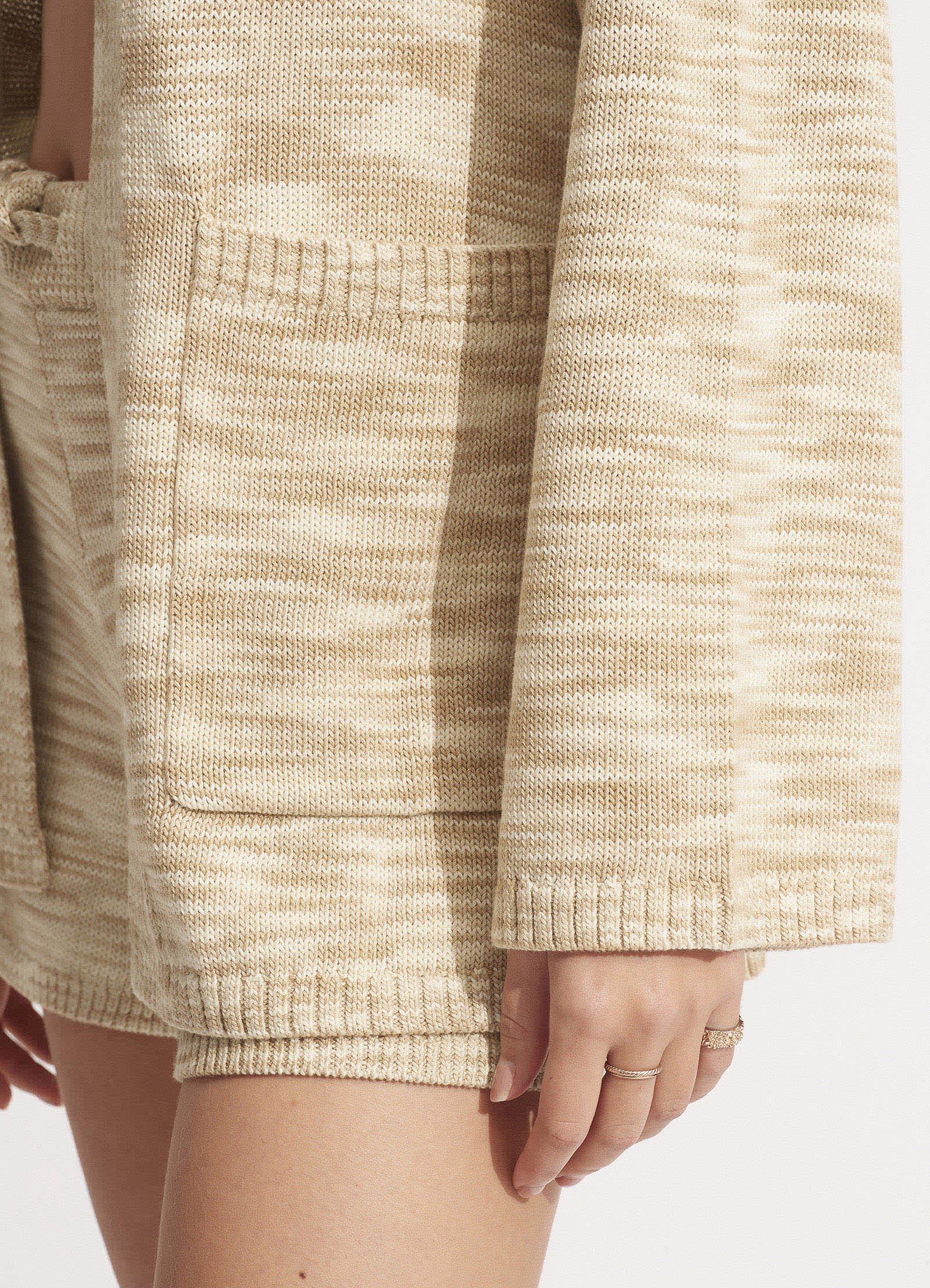 Marl Knit Cardigan - Sand - Image 4