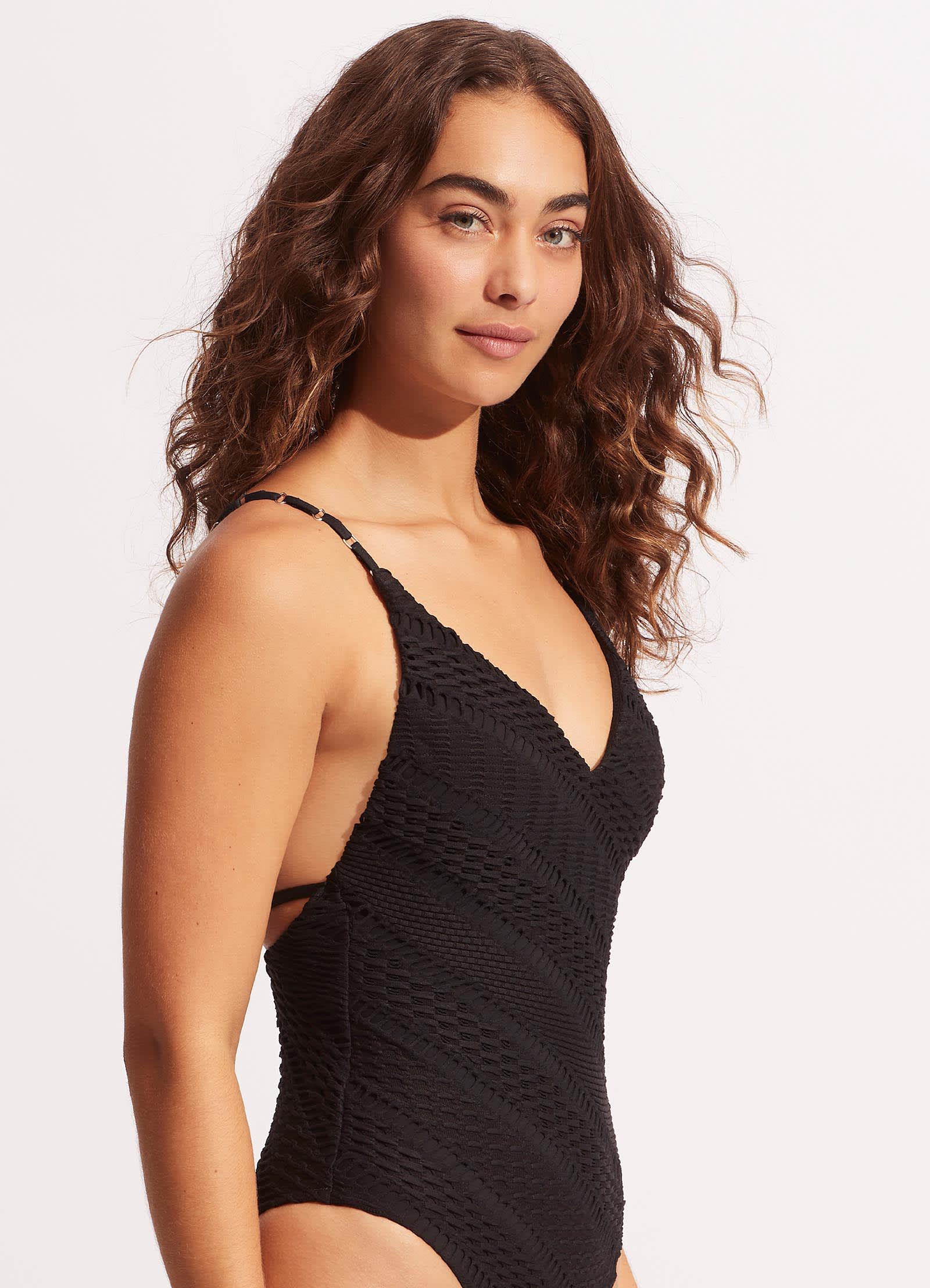 Marrakesh V Neck One Piece - Black - Image 2