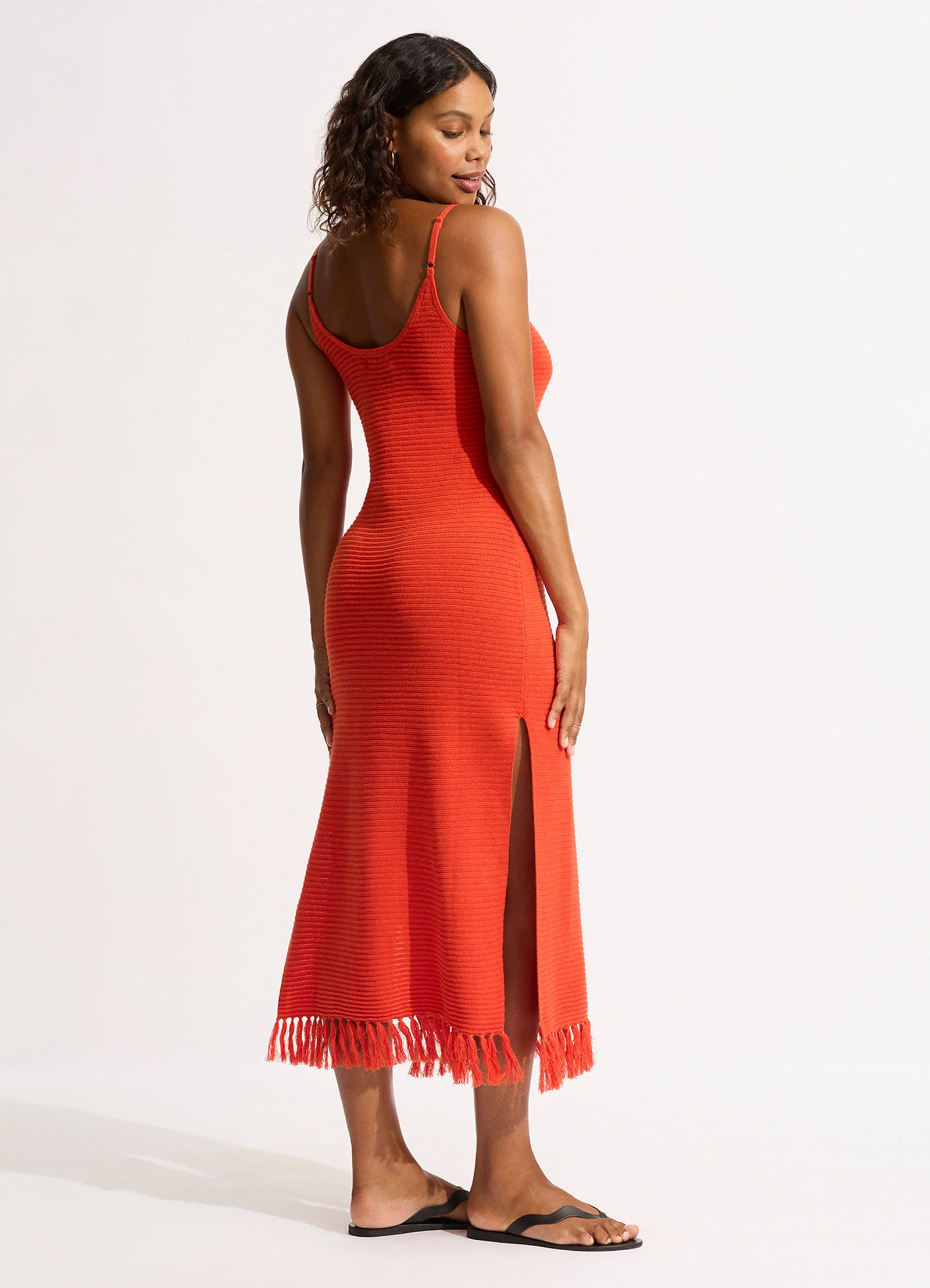 Maxi Knit Cover Up - Tamarillo - Image 2