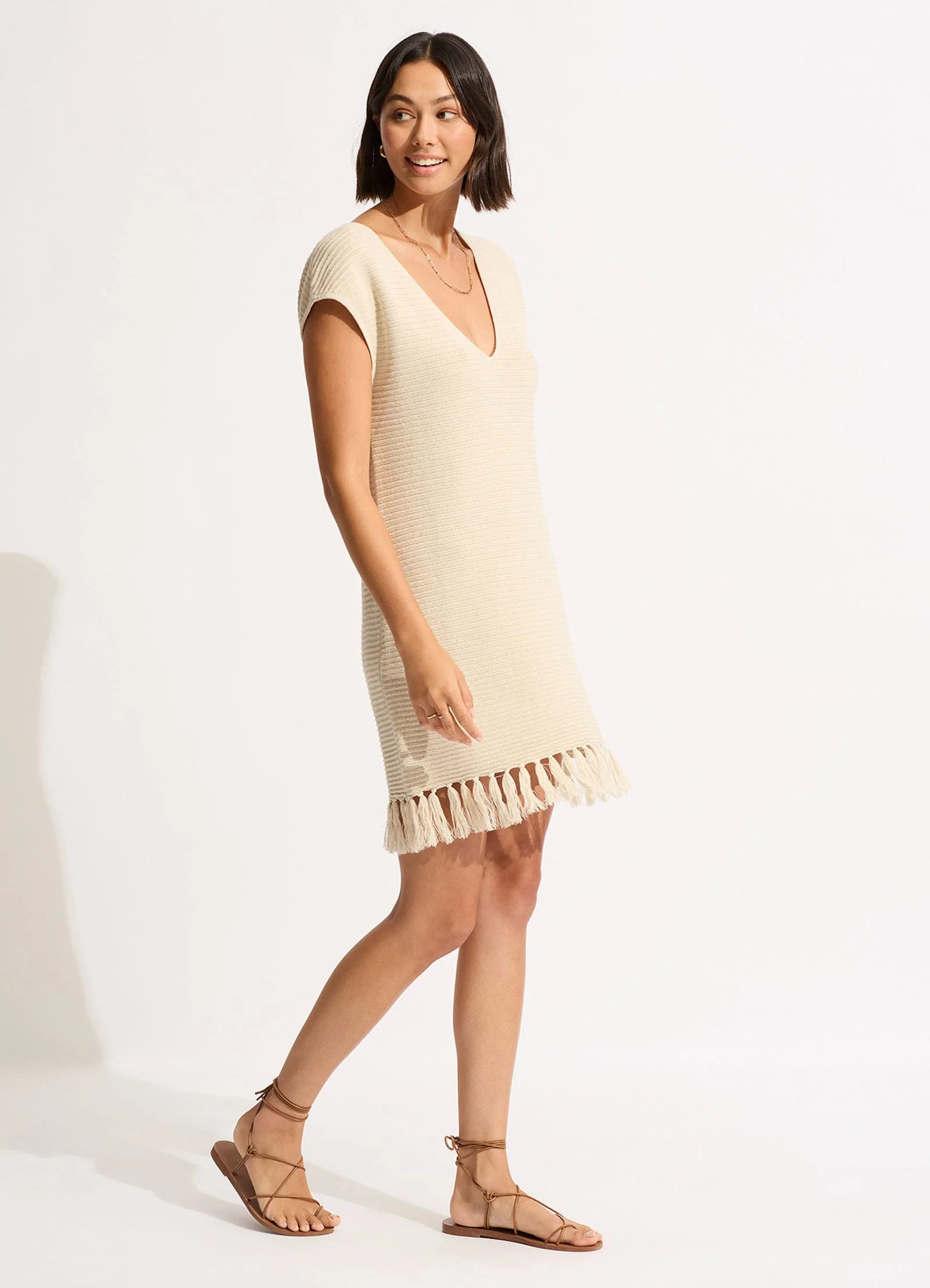 Mini Knit Cover Up - Natural - Image 2