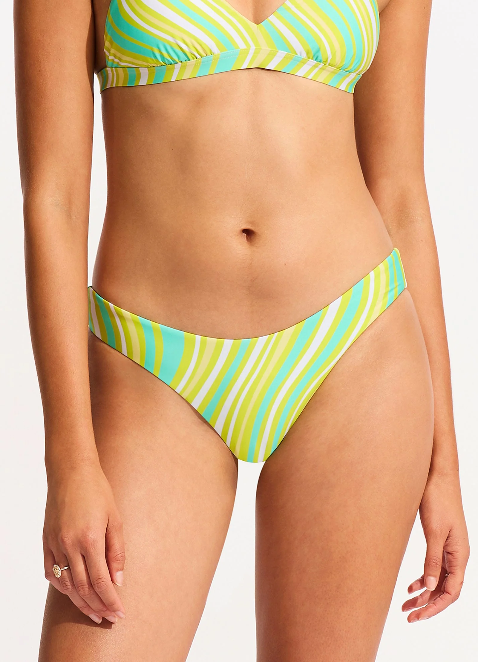 Mod Squad High Cut Rio Bikini Bottom - Lime Burst - Image 2