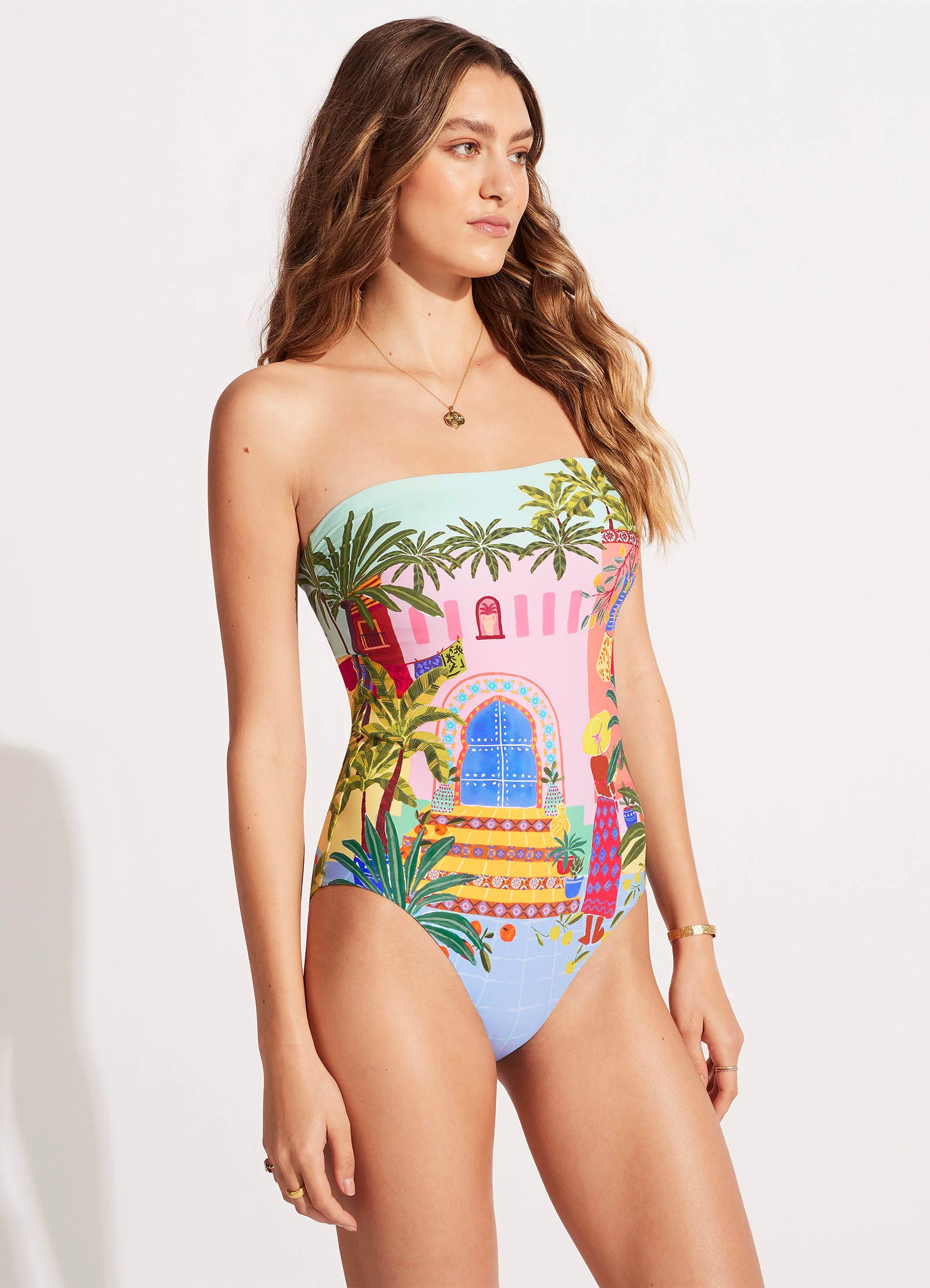 On Vacation Bandeau One Piece - Azure - Image 2