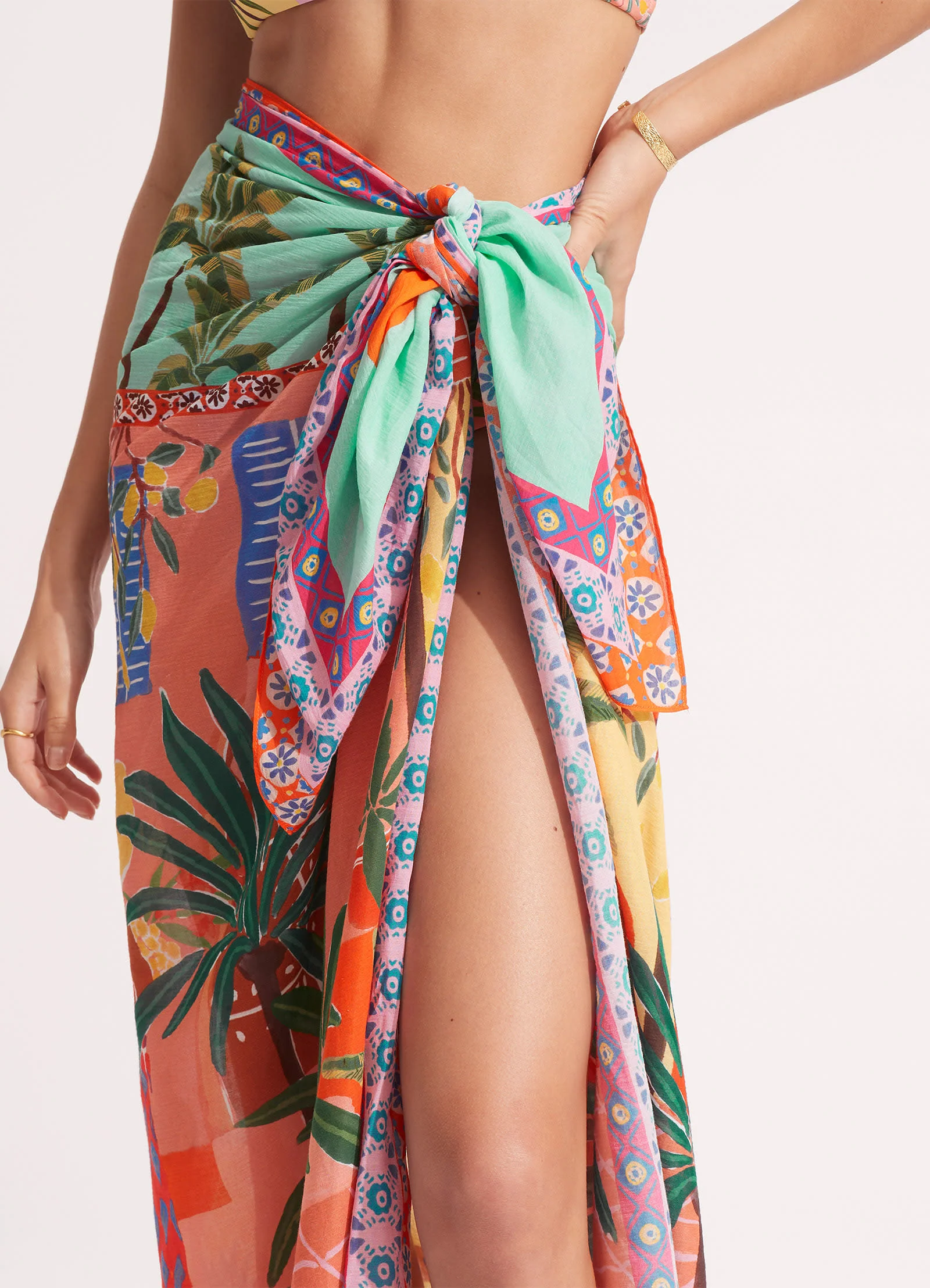 On Vacation Sarong - Azure - Image 4