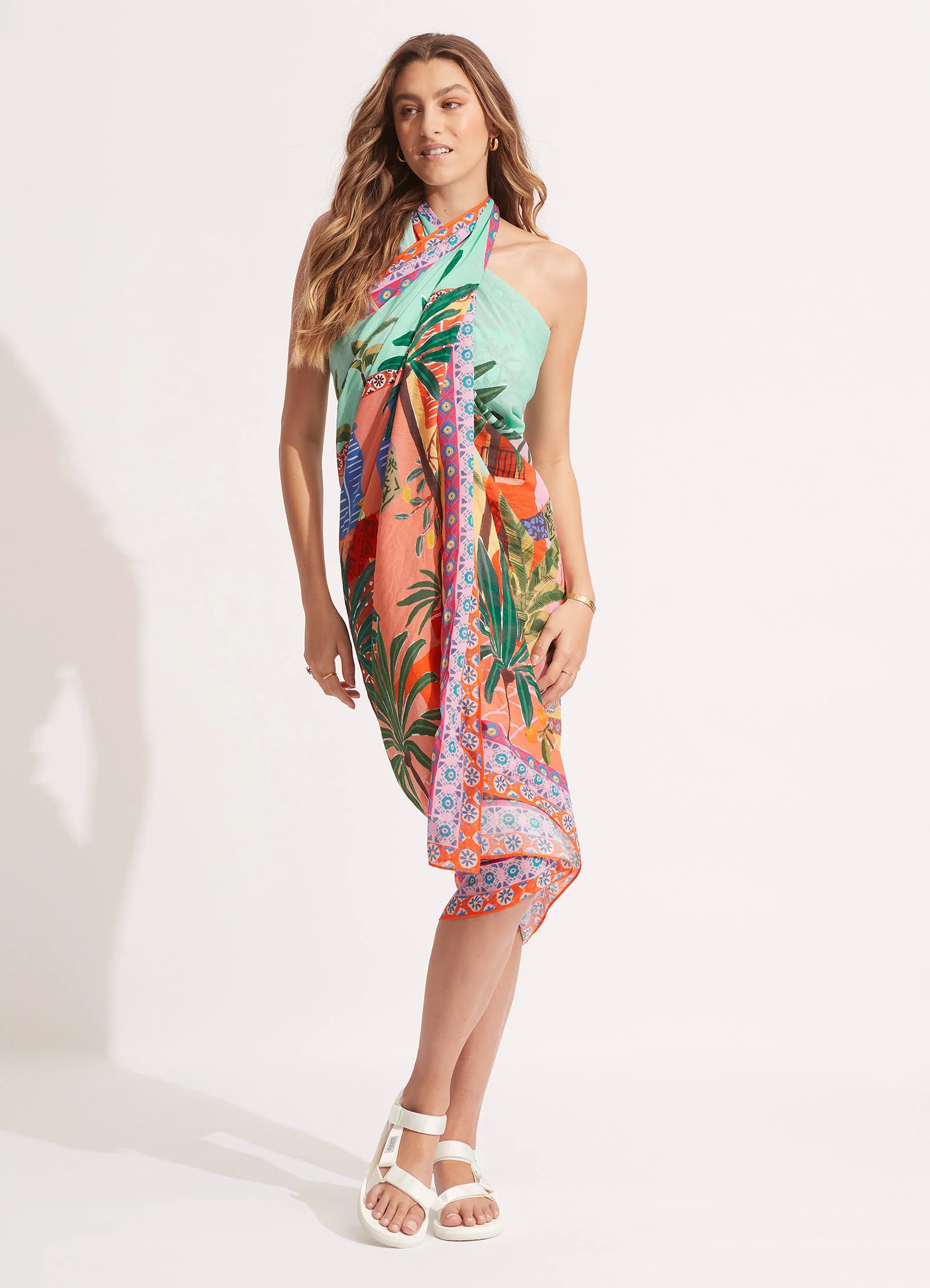 On Vacation Sarong - Azure - Image 5