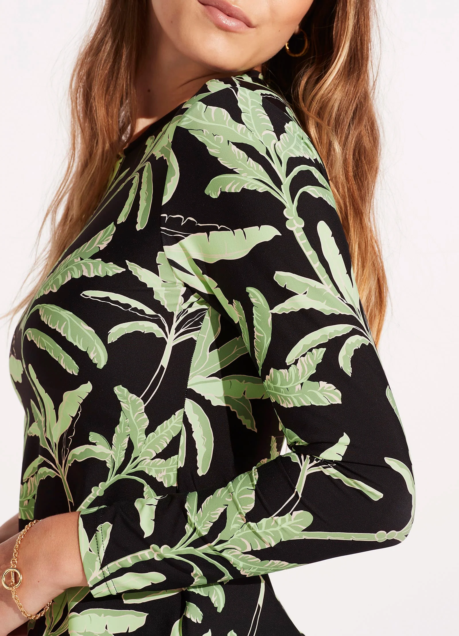 Palm Paradise Long Sleeve Sunvest - Black - Image 5