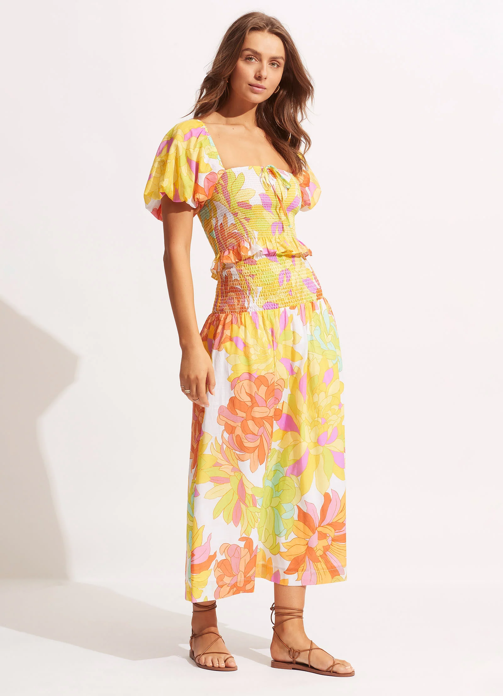 Palm Springs Shirring Skirt - Lime Light - Image 4