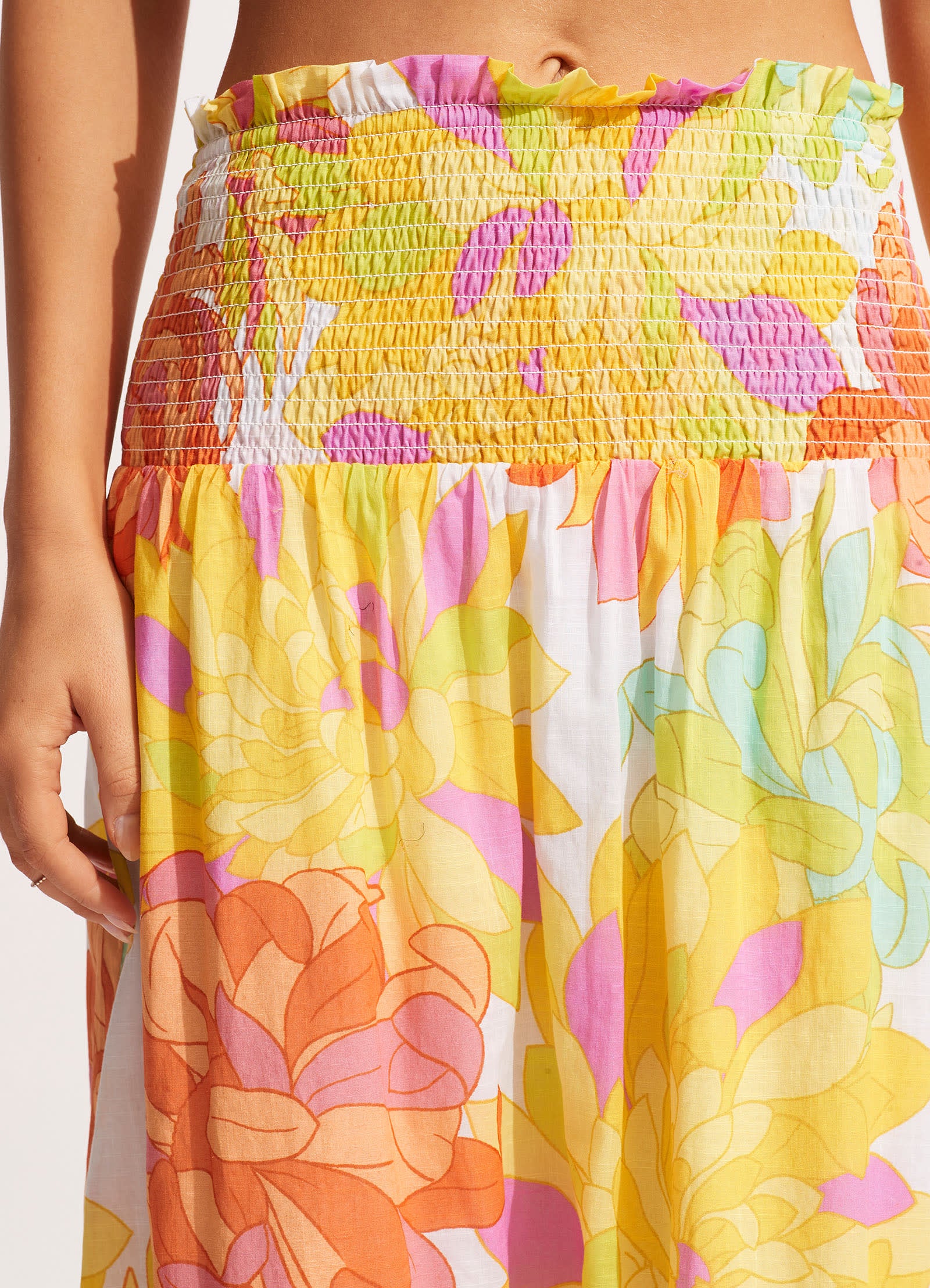 Palm Springs Shirring Skirt - Lime Light - Image 6