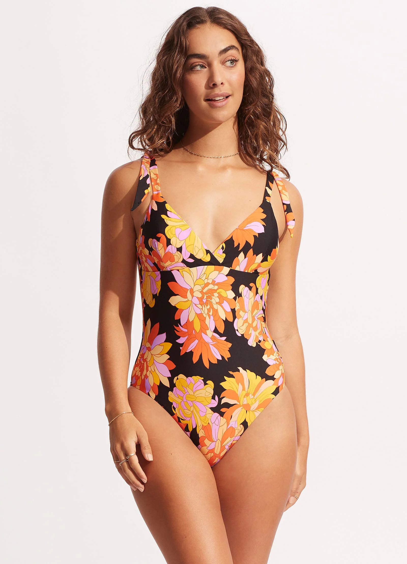Palm Springs Wrap Front One Piece - Black - Image 2