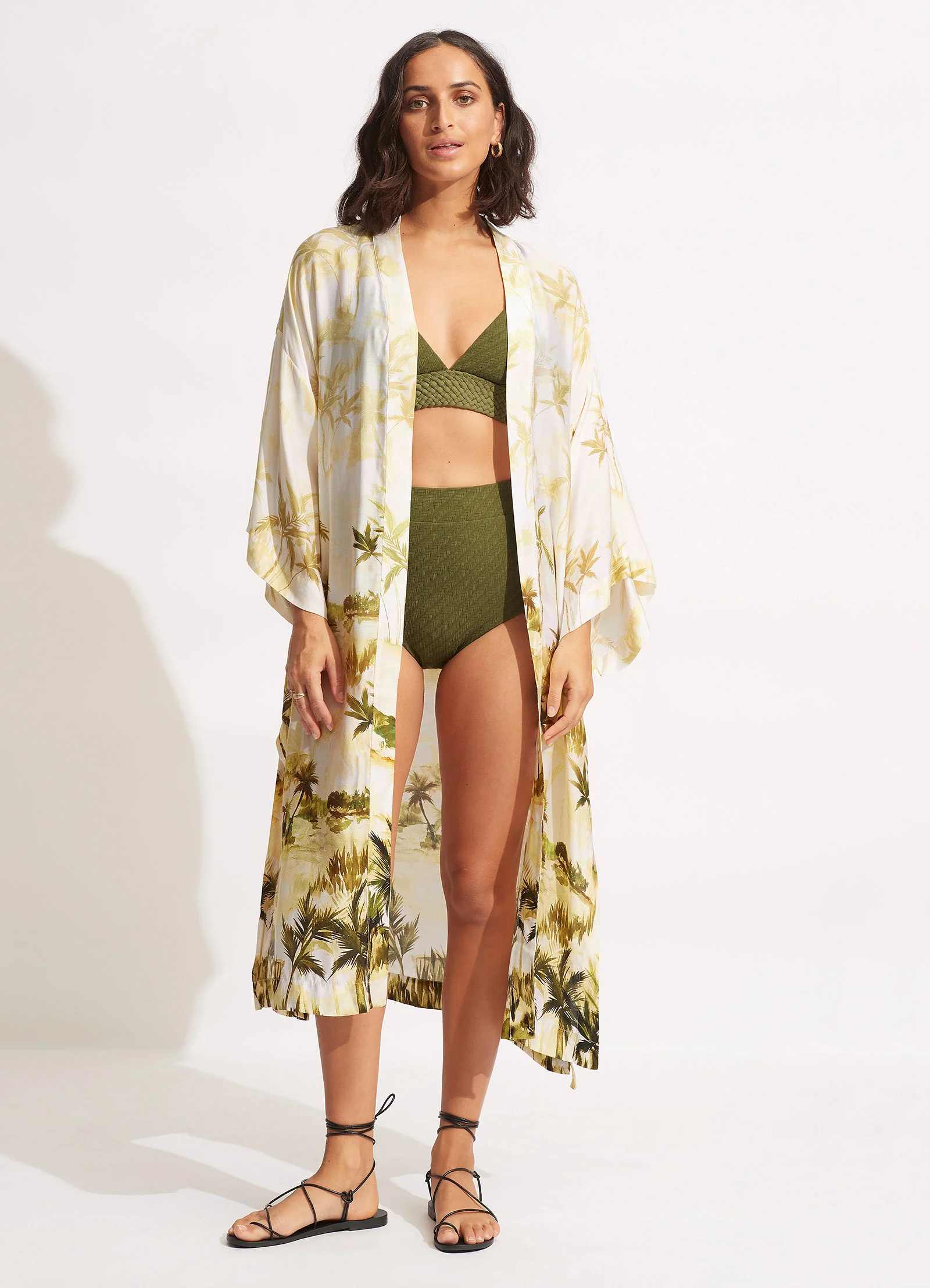 Palms Kimono - Olive - Image 2
