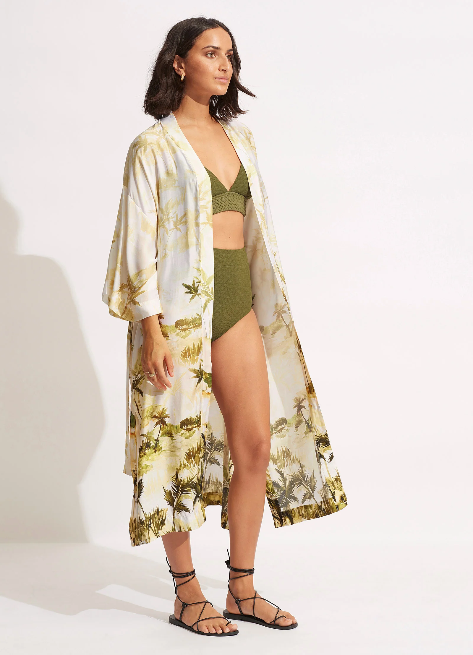 Palms Kimono - Olive - Image 3