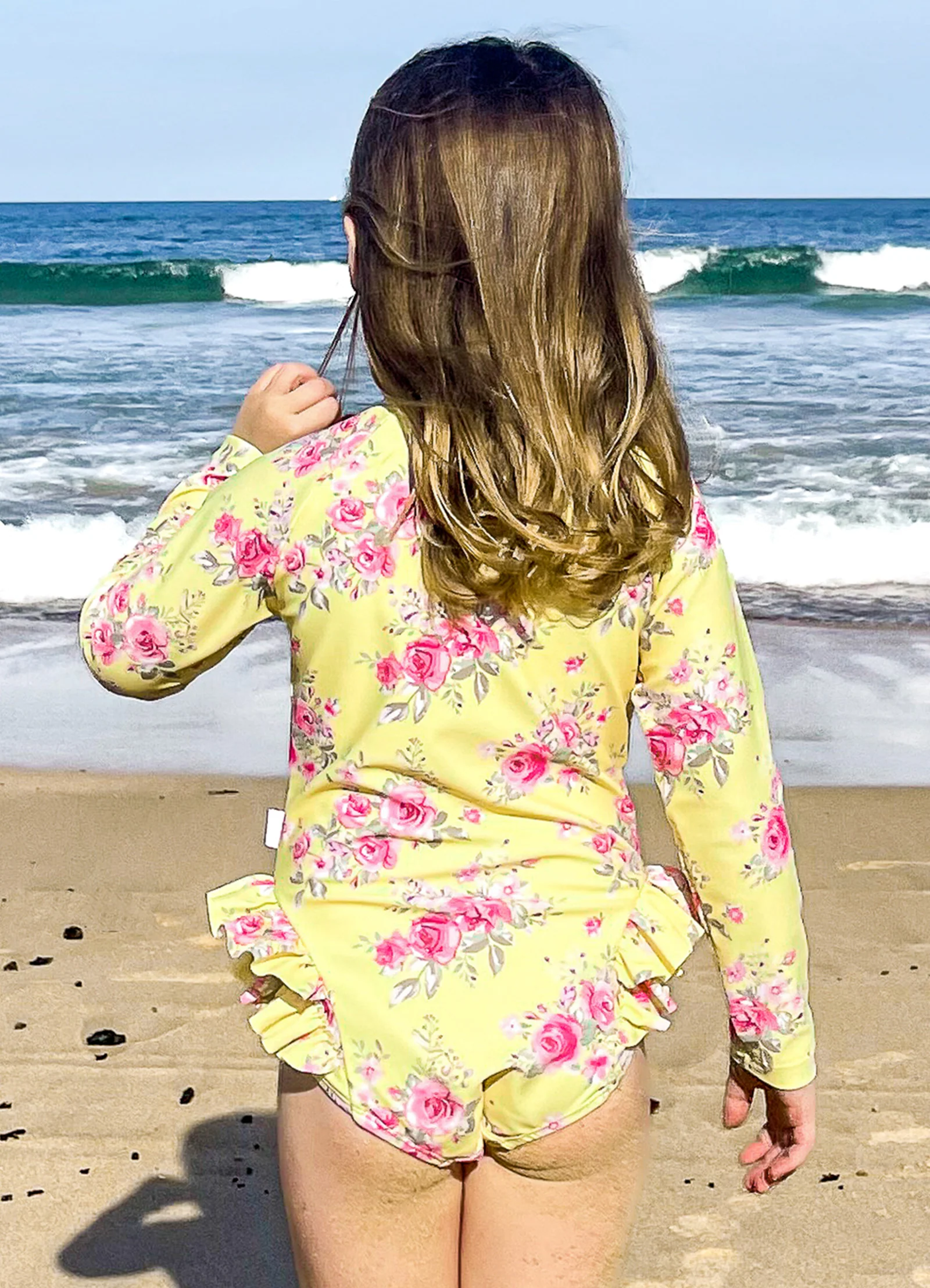 Paradise Garden Girls Ruffle Hip Paddlesuit - Floral - Image 3
