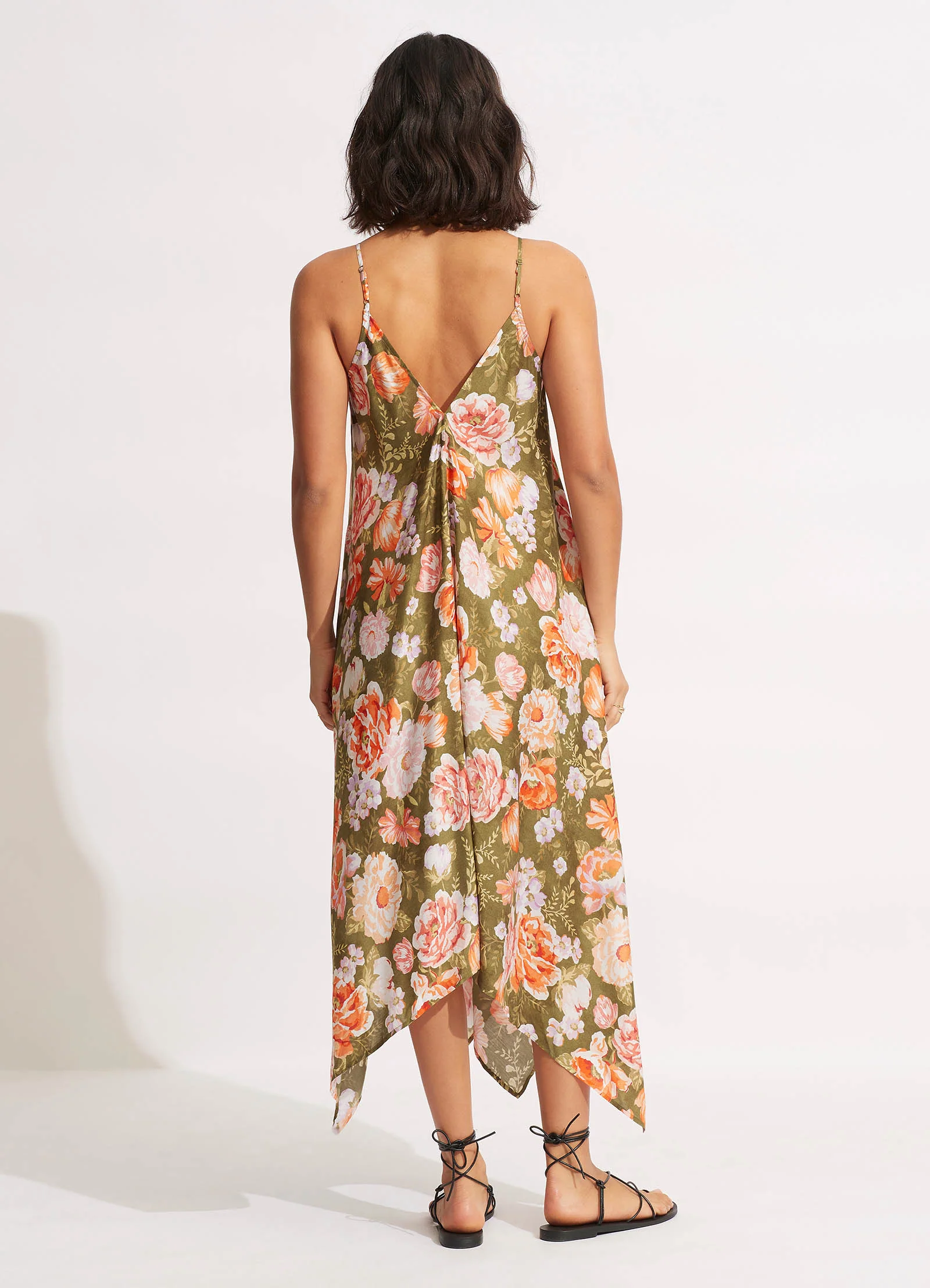 Paradise Garden Scarf Dress  - Avocado - Image 5