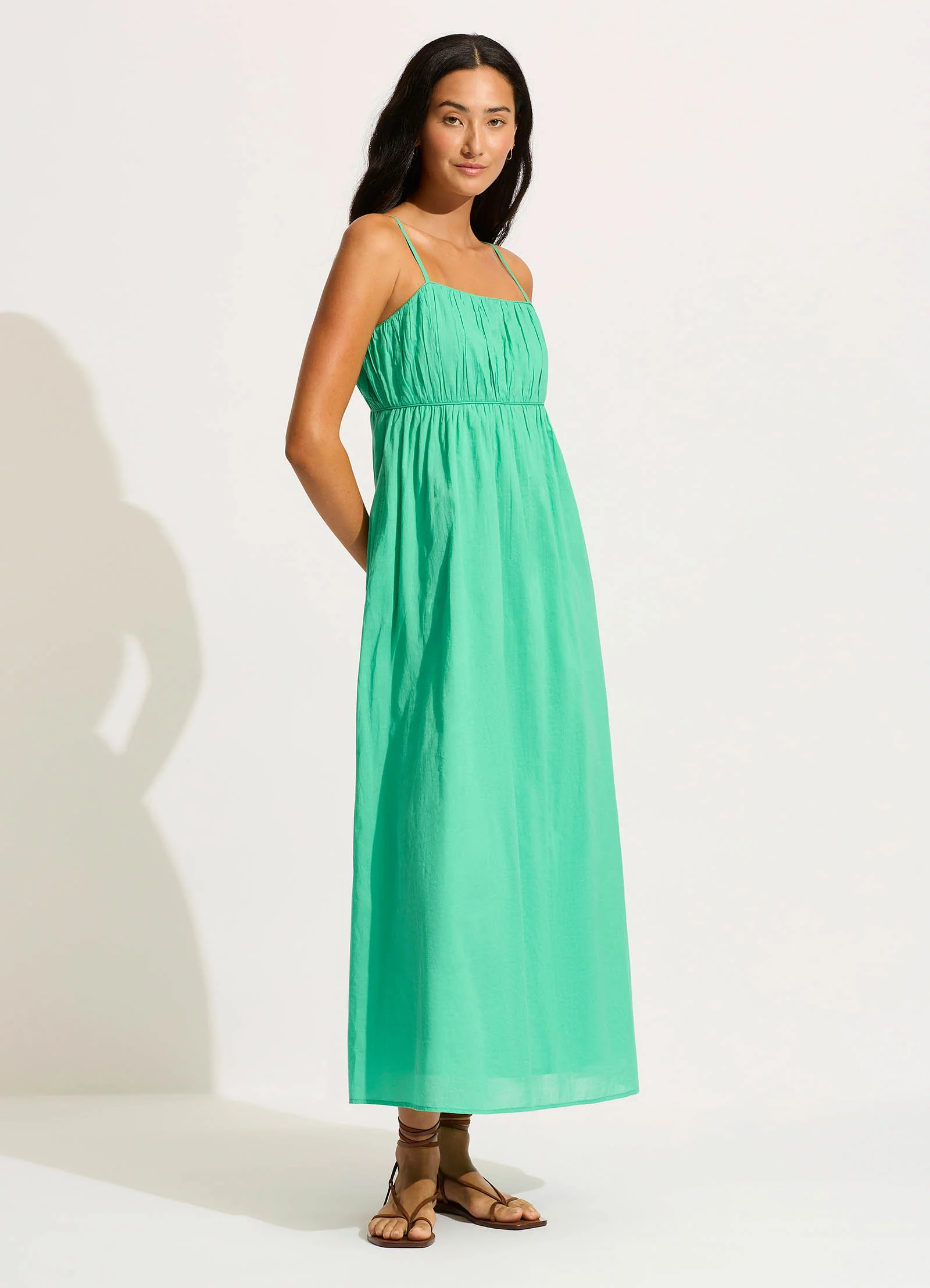 Piped Maxi Dress - Jade - Image 2