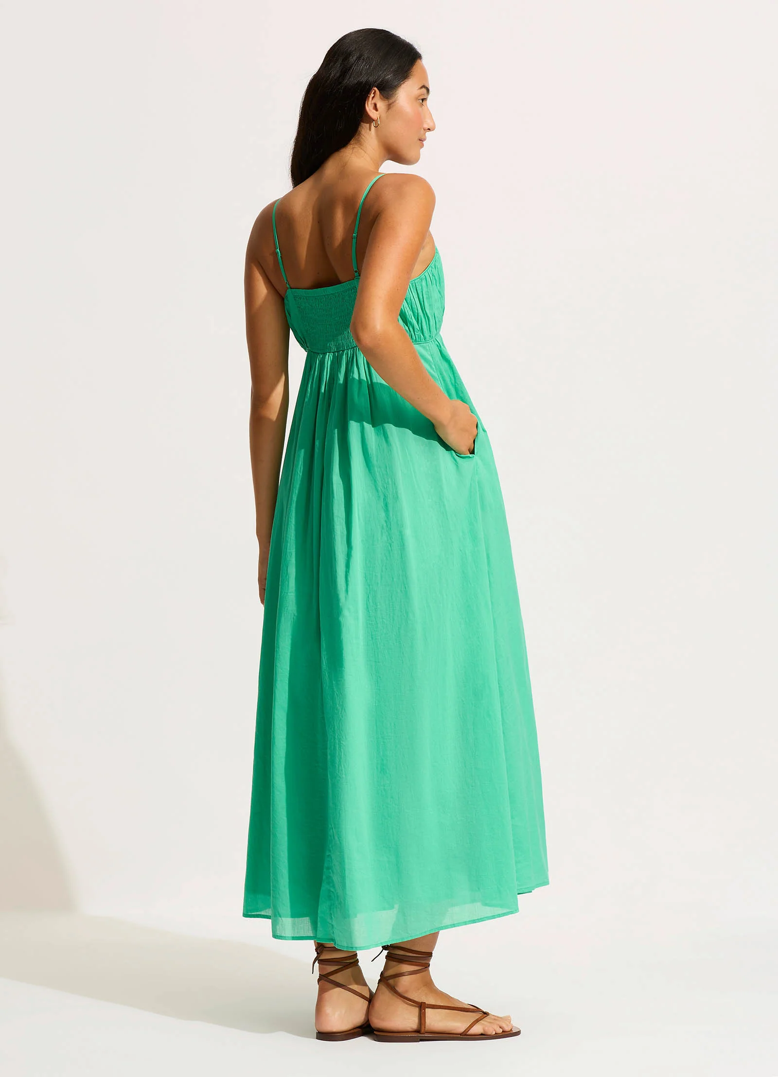 Piped Maxi Dress - Jade - Image 3
