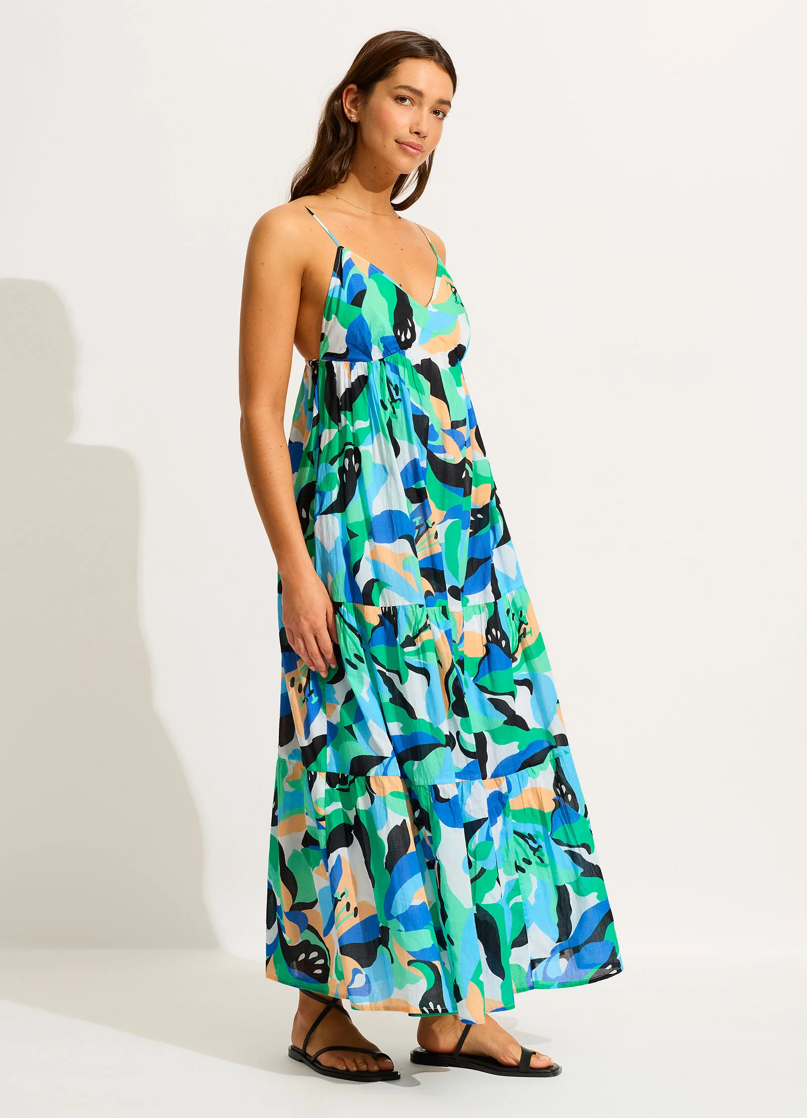 Rio Tiered Midi Dress - Jade - Image 2