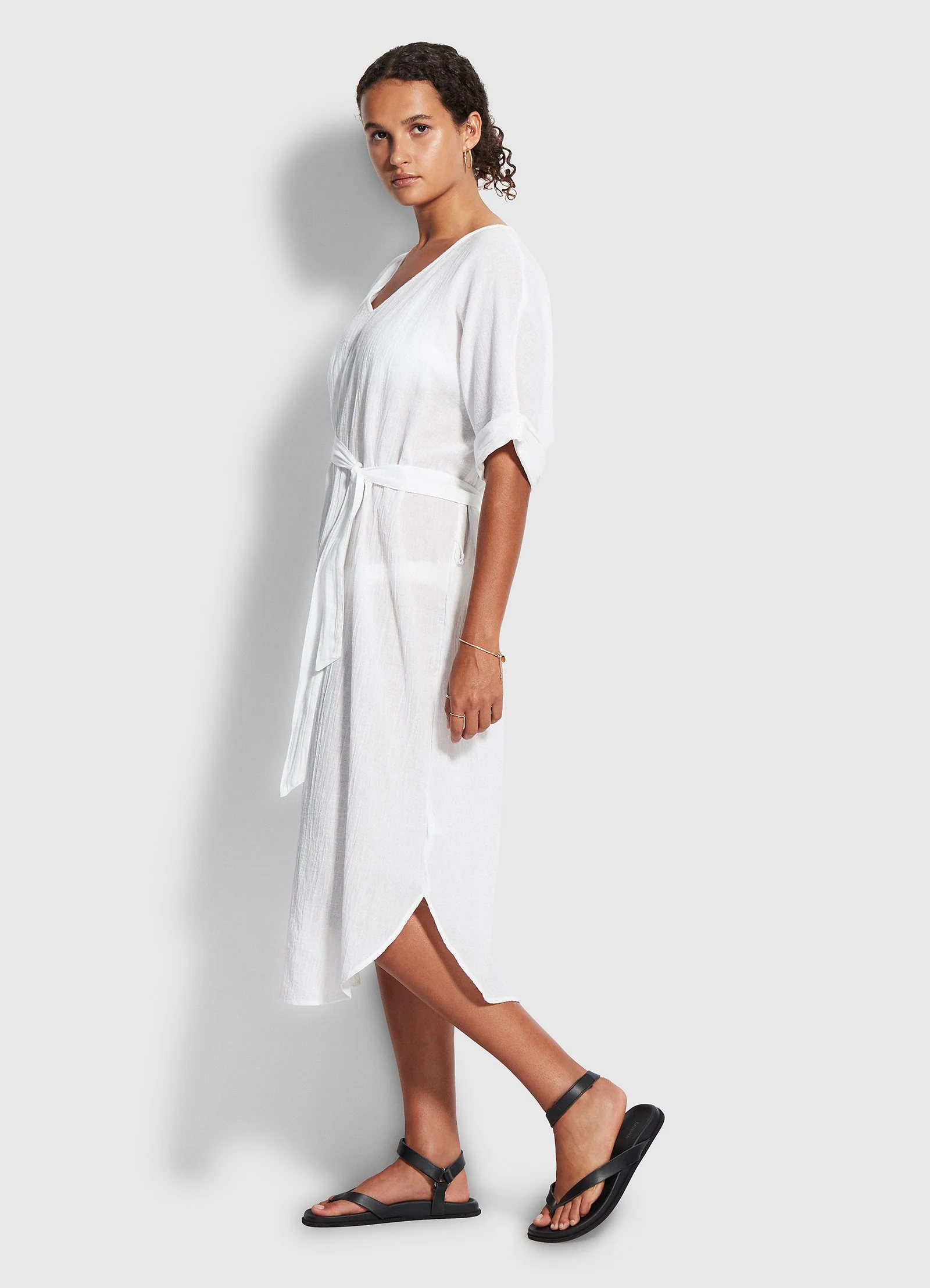 Sandy Midi Kaftan  - White - Image 3