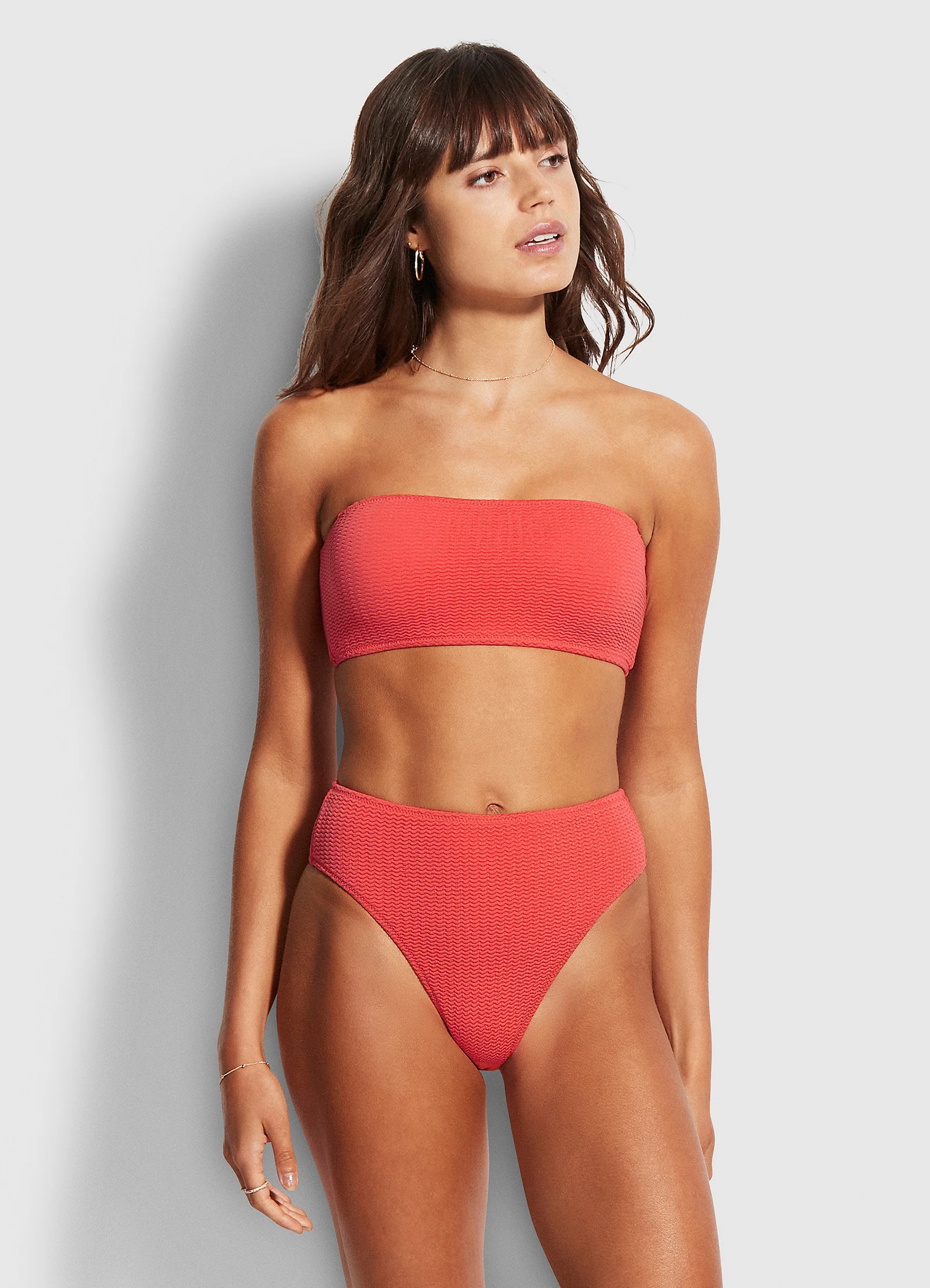 Sea Dive High Rise Bikini Bottom - Fiesta Coral