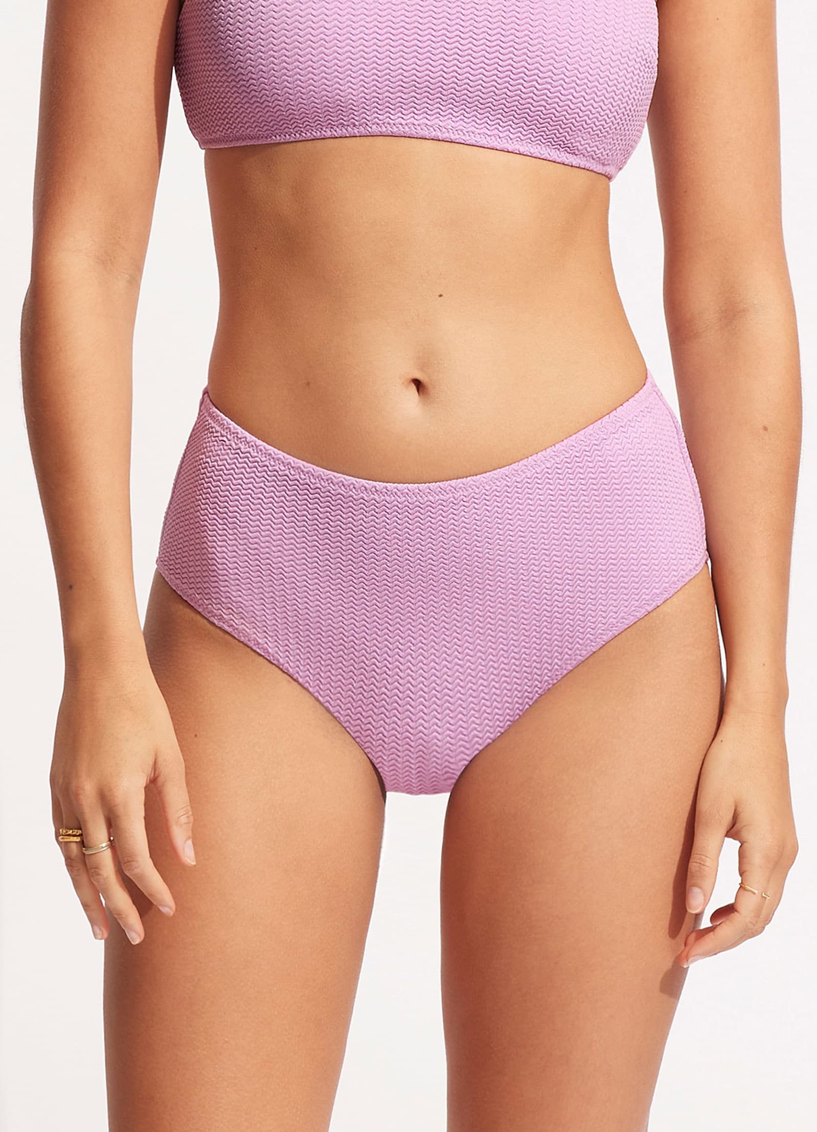 Sea Dive Wide Side Retro Bikini Bottom - Lilac - Image 3