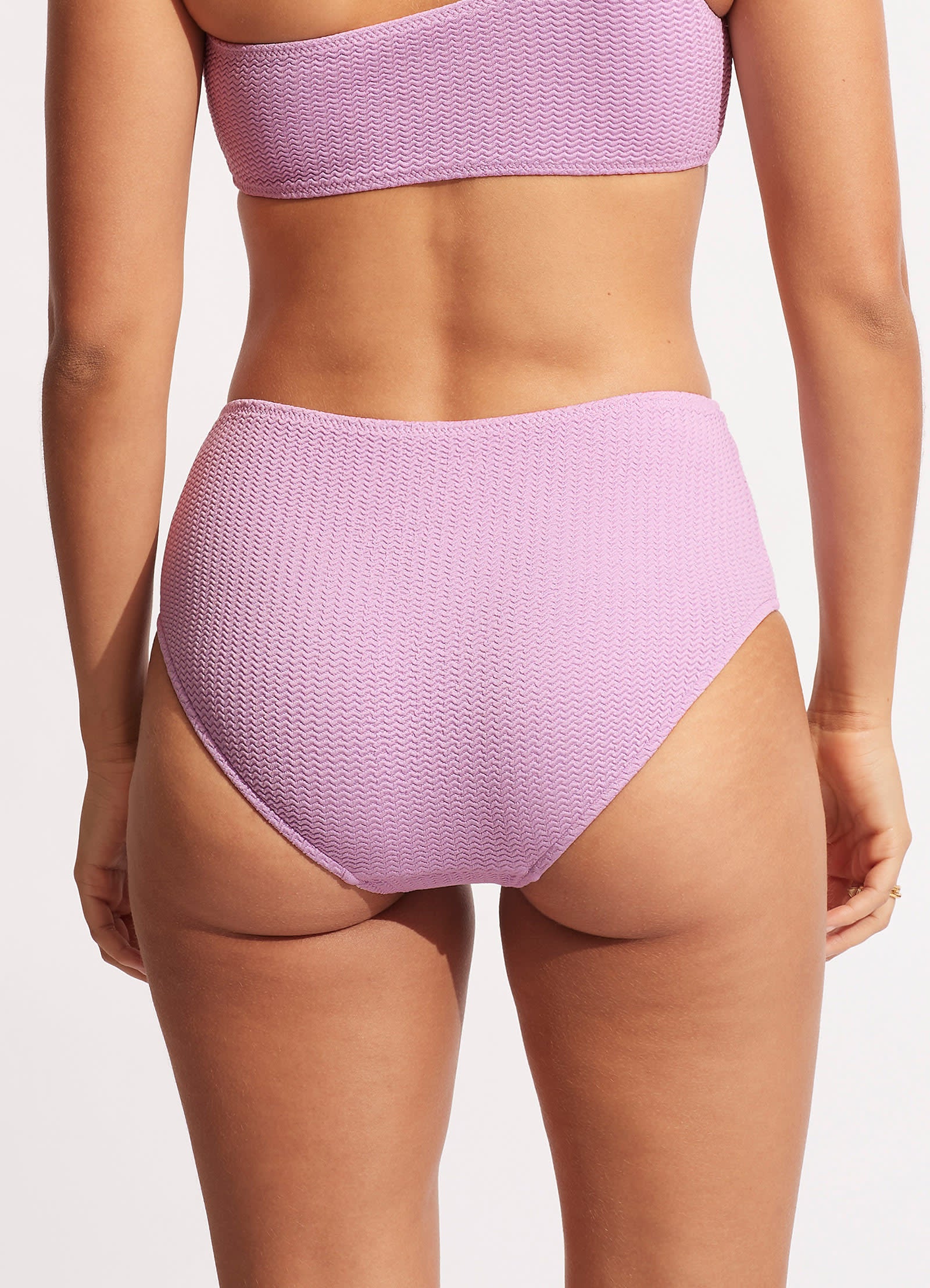 Sea Dive Wide Side Retro Bikini Bottom - Lilac - Image 5