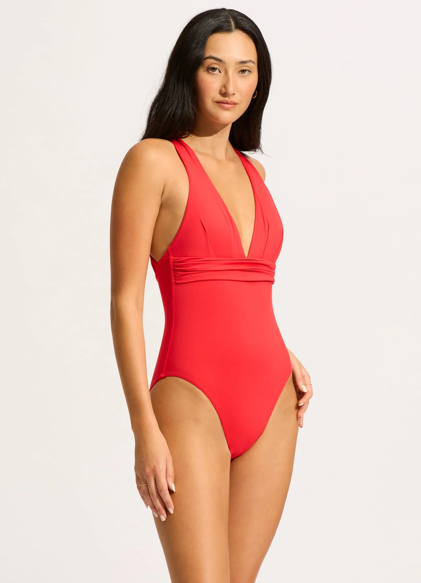 Seafolly Collective Cross Back One Piece - Chilli Red - Image 2
