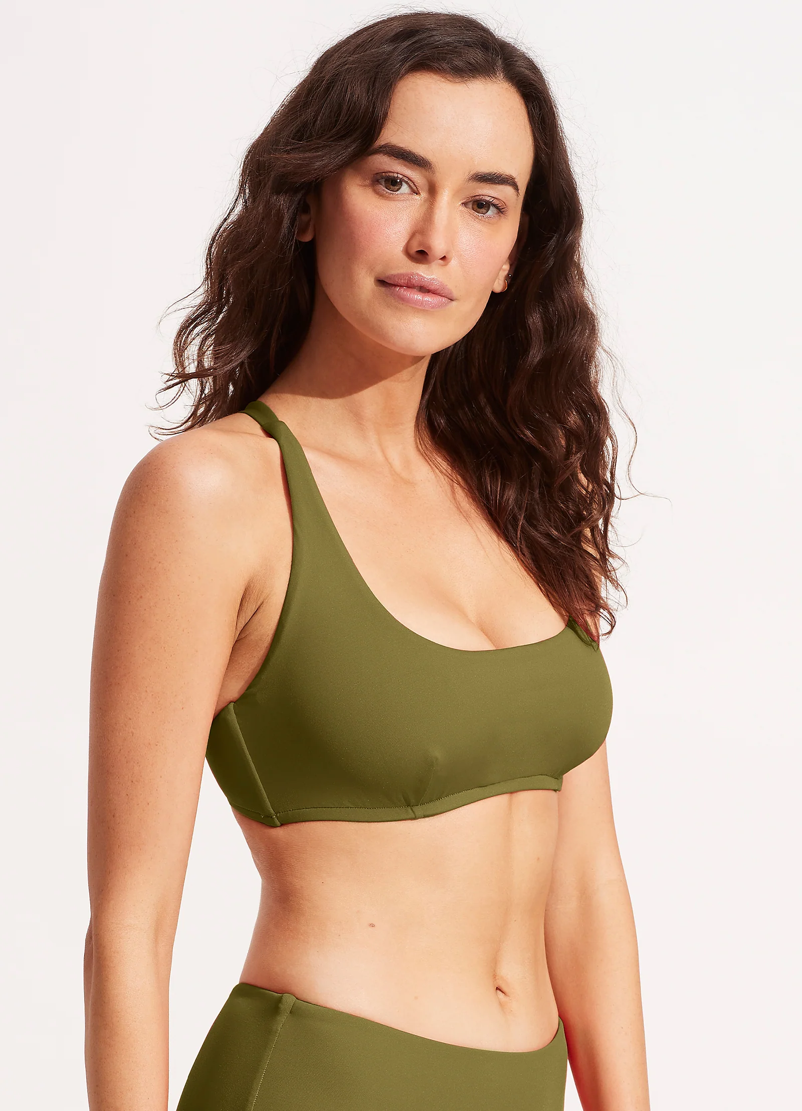 Seafolly Collective DD Scoop Neck Halter Top - Avocado - Image 3