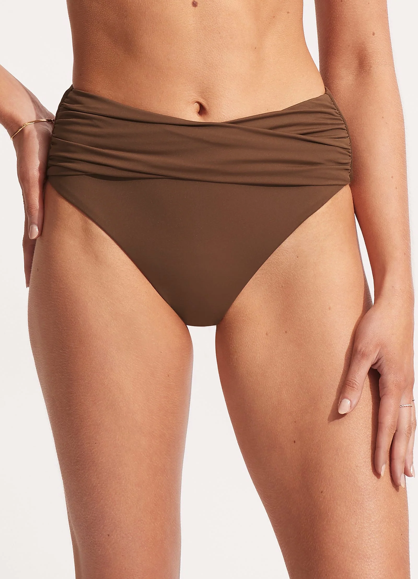 Seafolly Collective High Waist Wrap Front Bikini Bottom - Tiramisu - Image 2