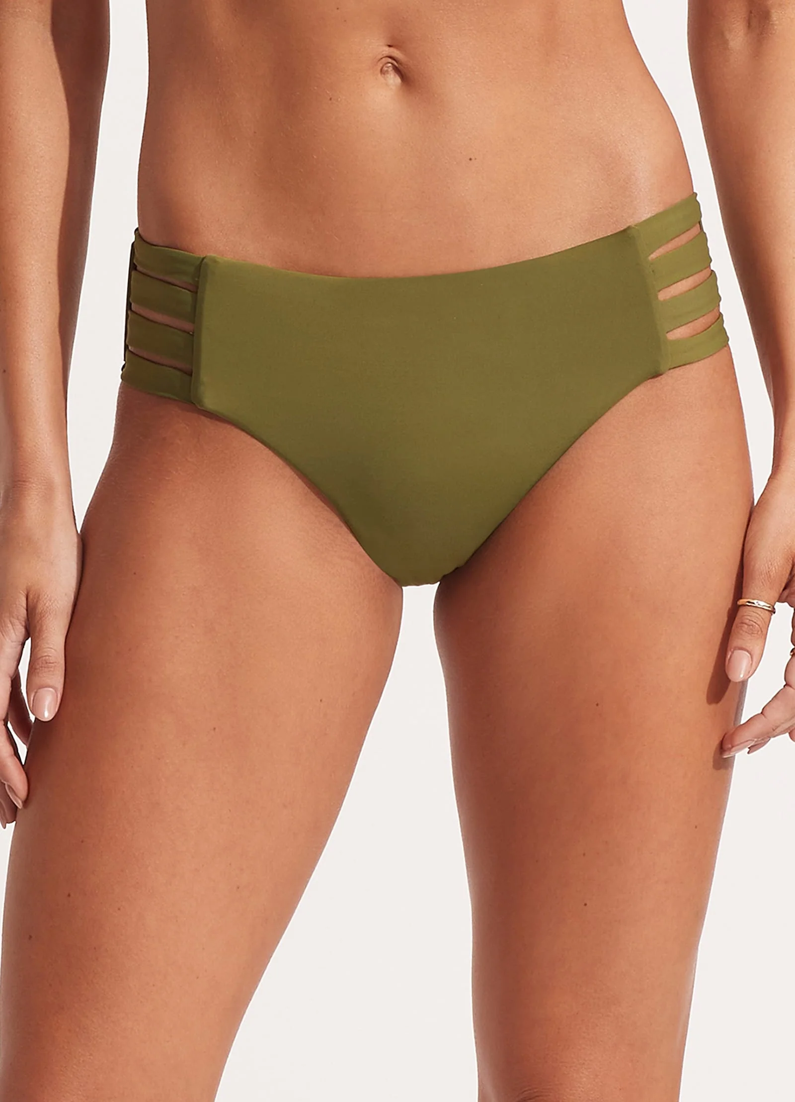Seafolly Collective Multi Strap Hipster Bikini Bottom - Avocado - Image 2