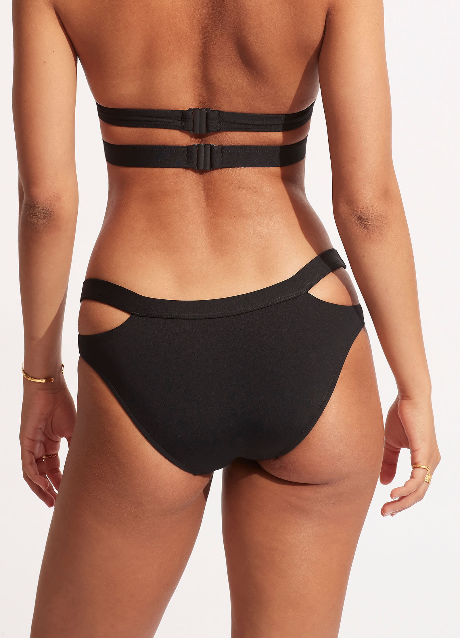 Seafolly Collective Split Band Hipster Bikini Bottom - Black - Image 3