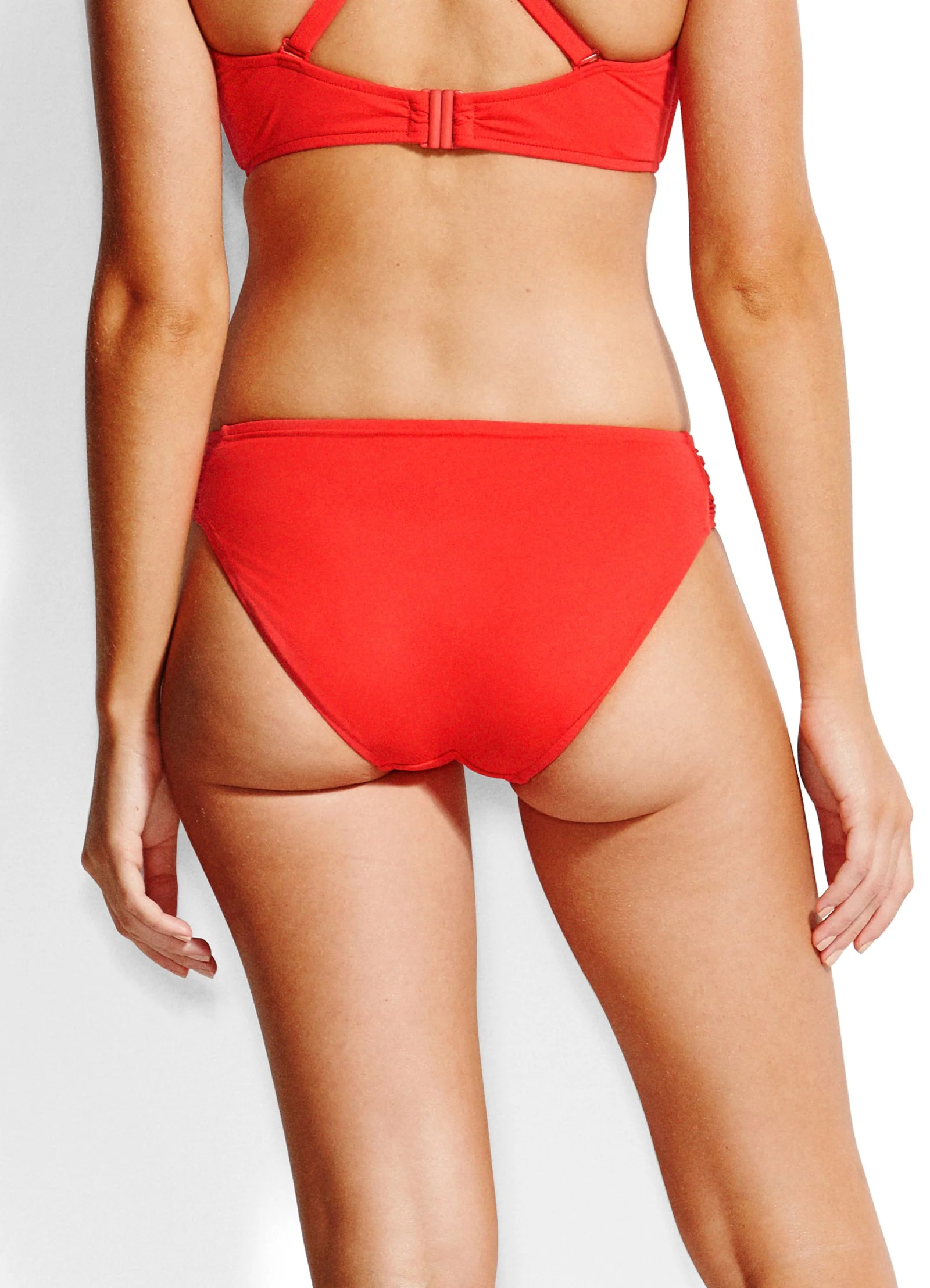 Seafolly Ruched Side Retro Bikini Bottom - Chilli - Image 2