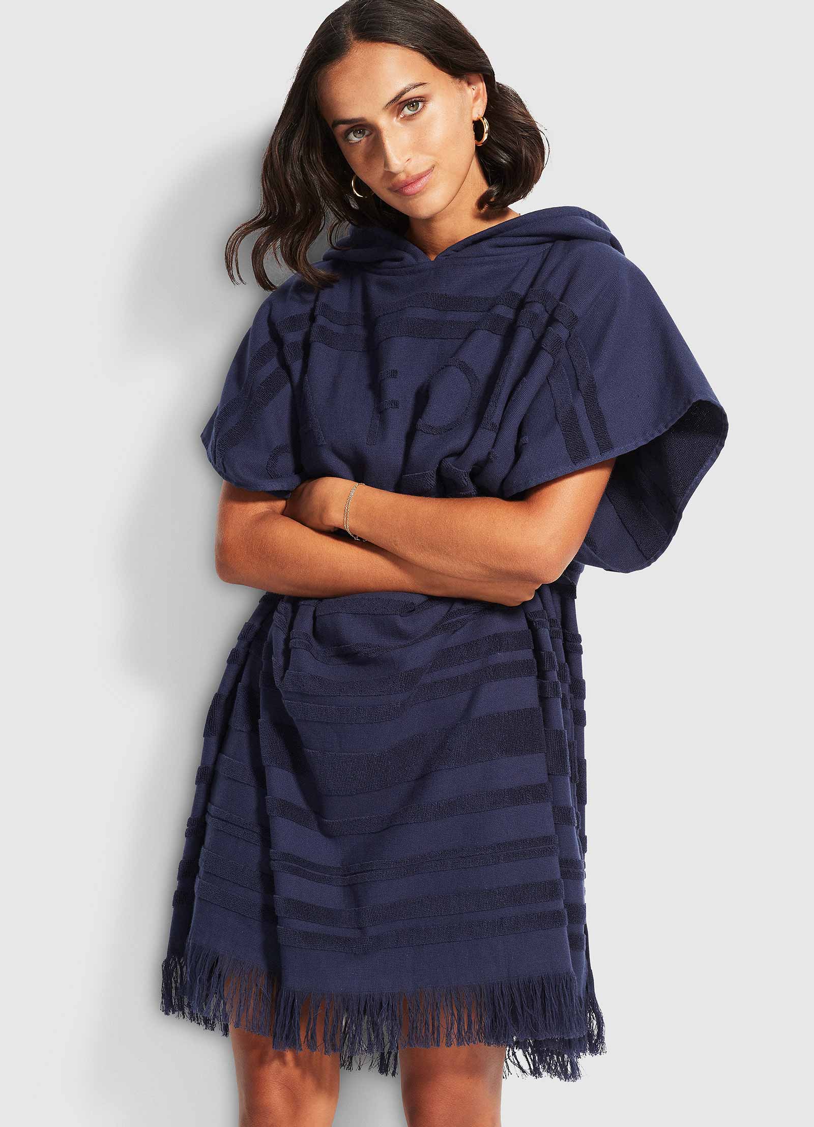 Seaside Towel Poncho - True Navy - Image 4
