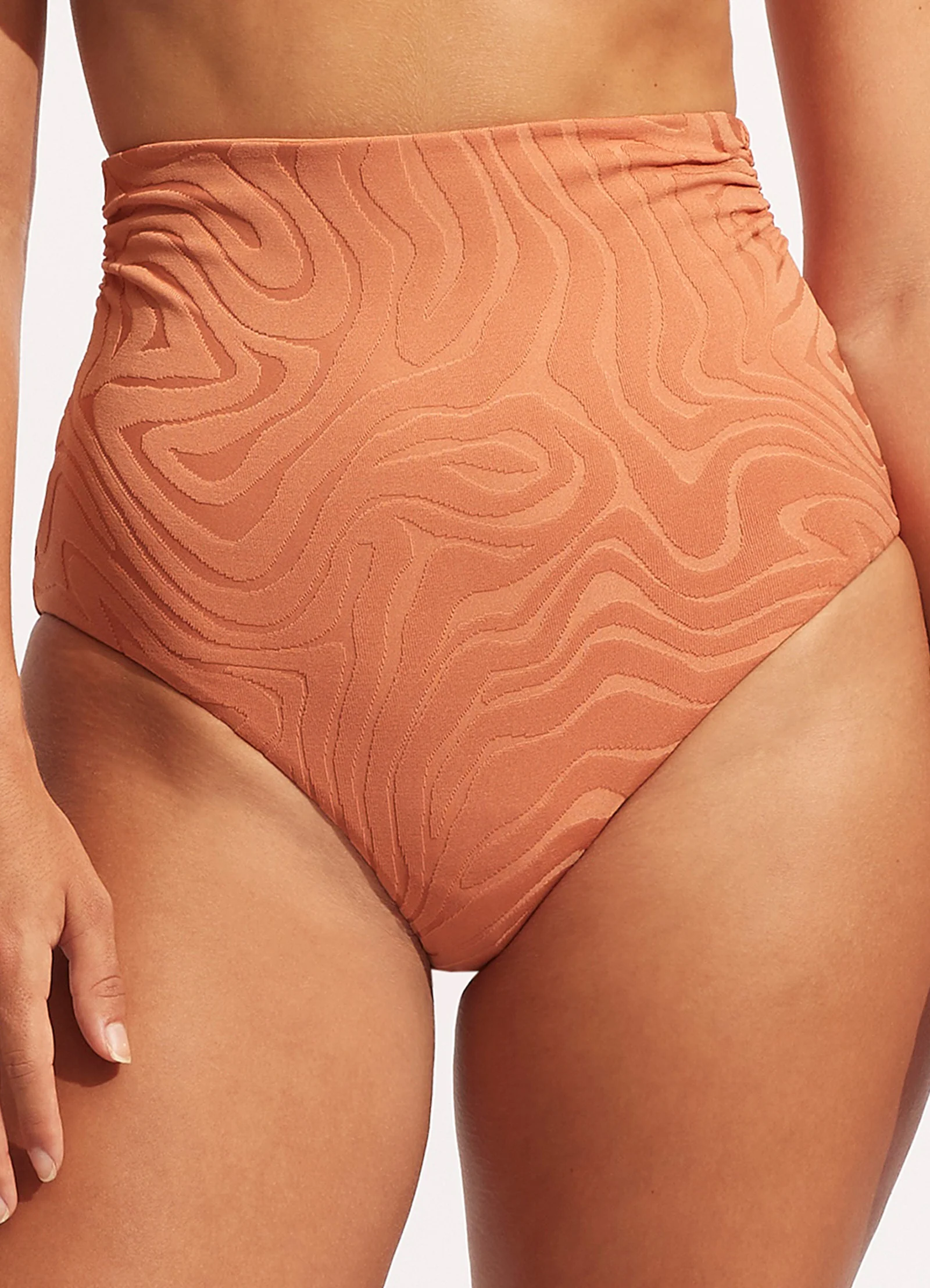 Second Wave High Waist Bikini Bottom - Copper Tan - Image 3