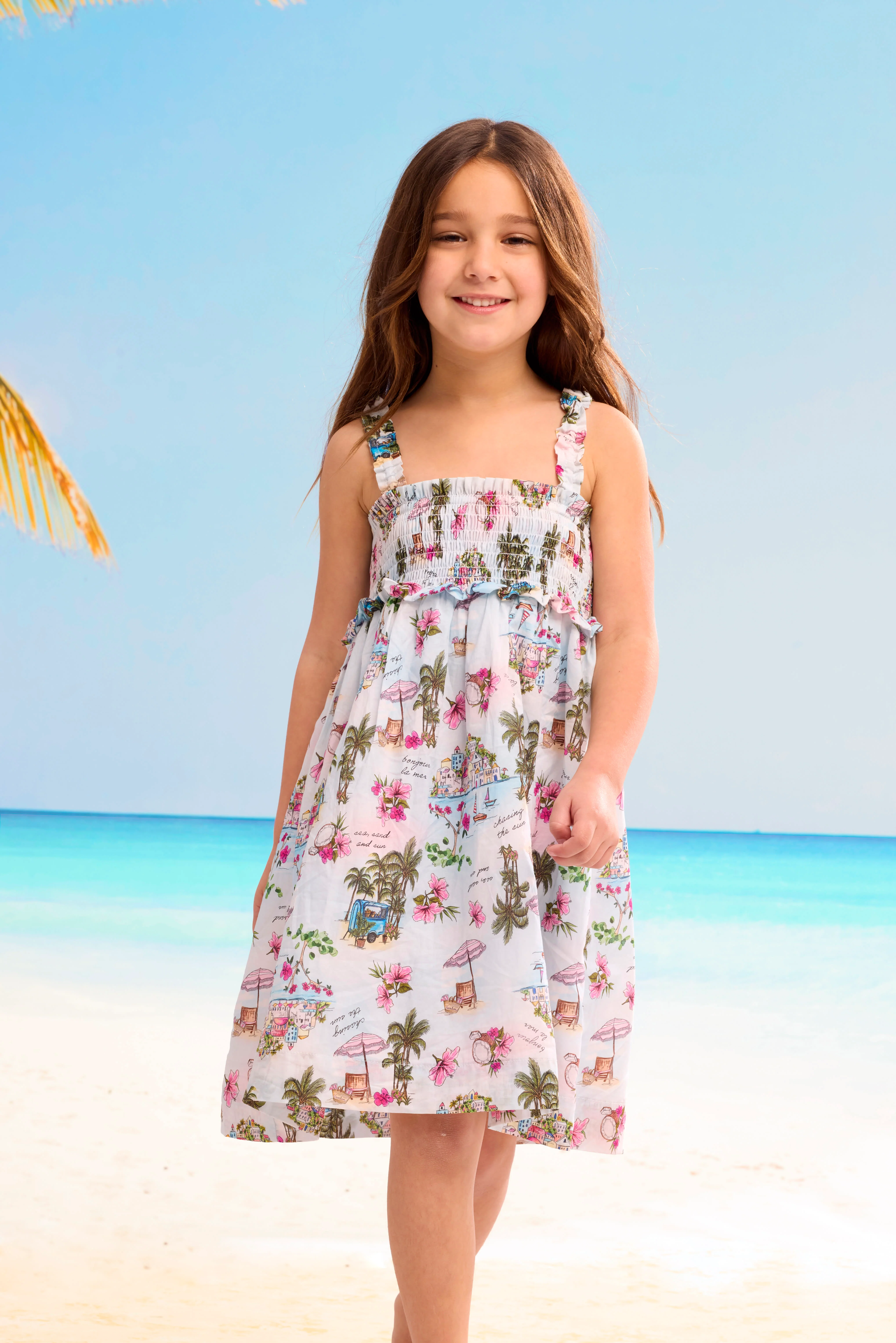 Secret Vacation Yardage Shirred Dress - Secret Vacay