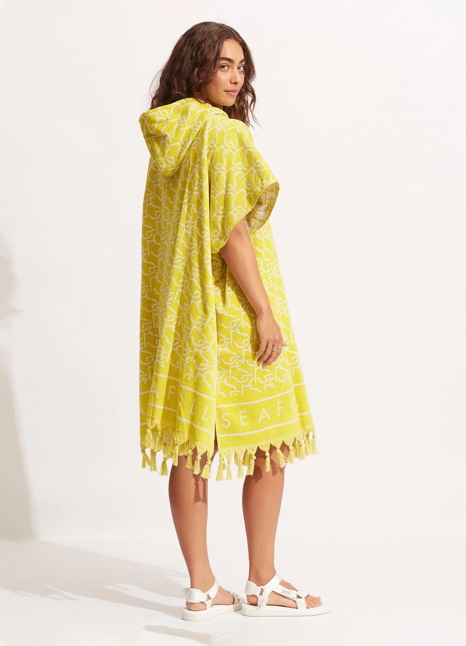 SF Monogram Towel Poncho - Wild Lime - Image 3