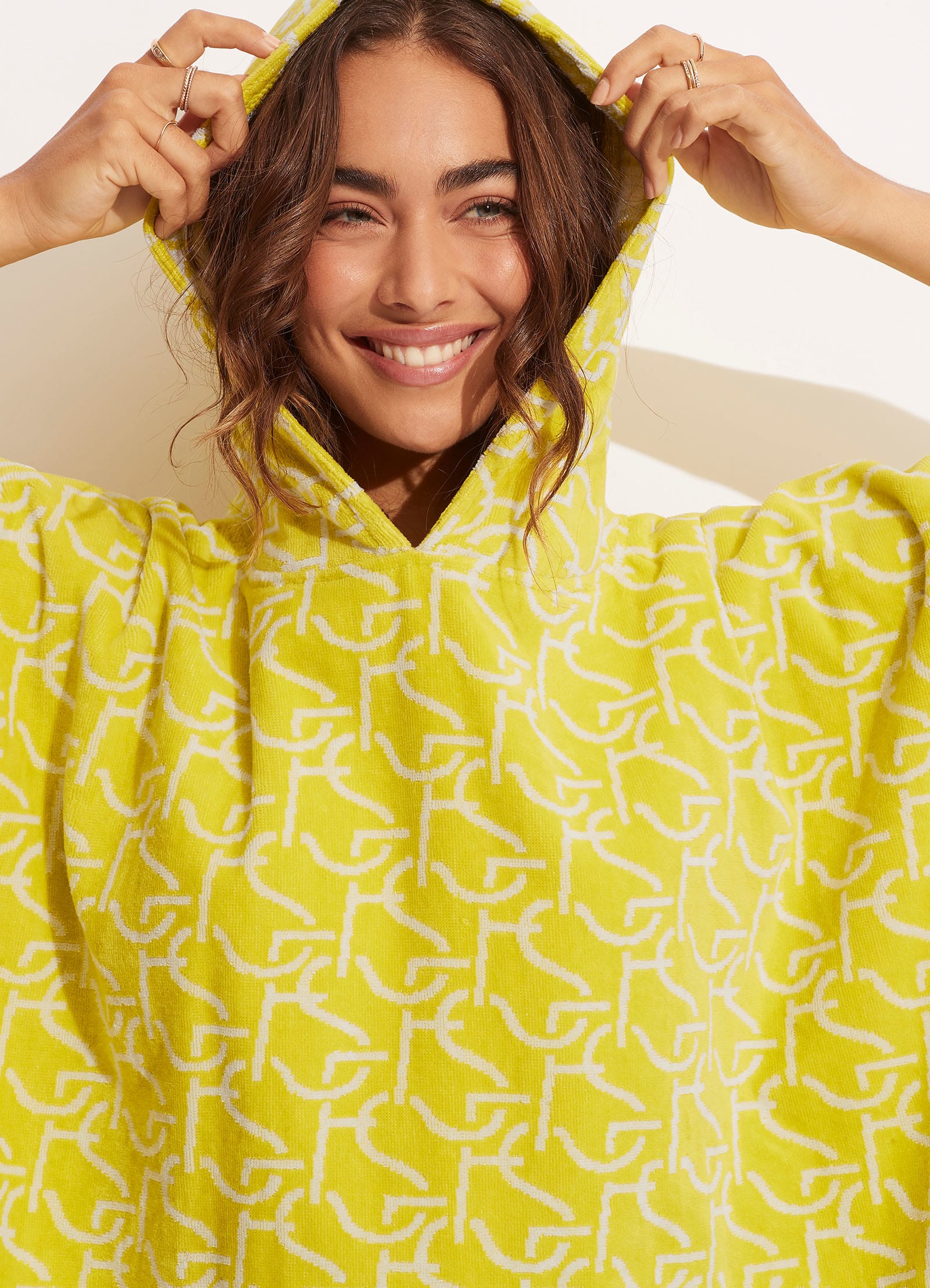 SF Monogram Towel Poncho - Wild Lime - Image 4