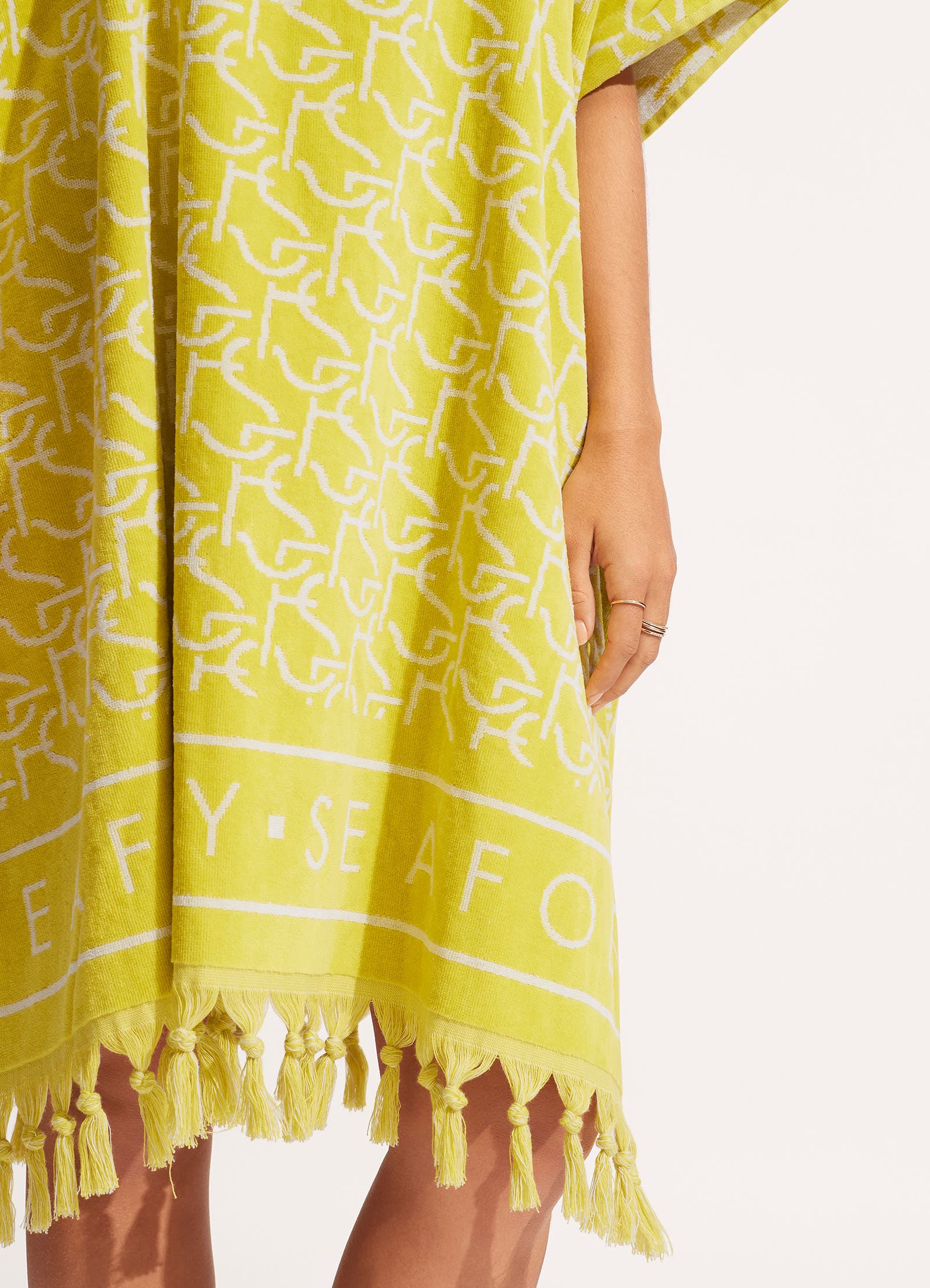 SF Monogram Towel Poncho - Wild Lime - Image 5